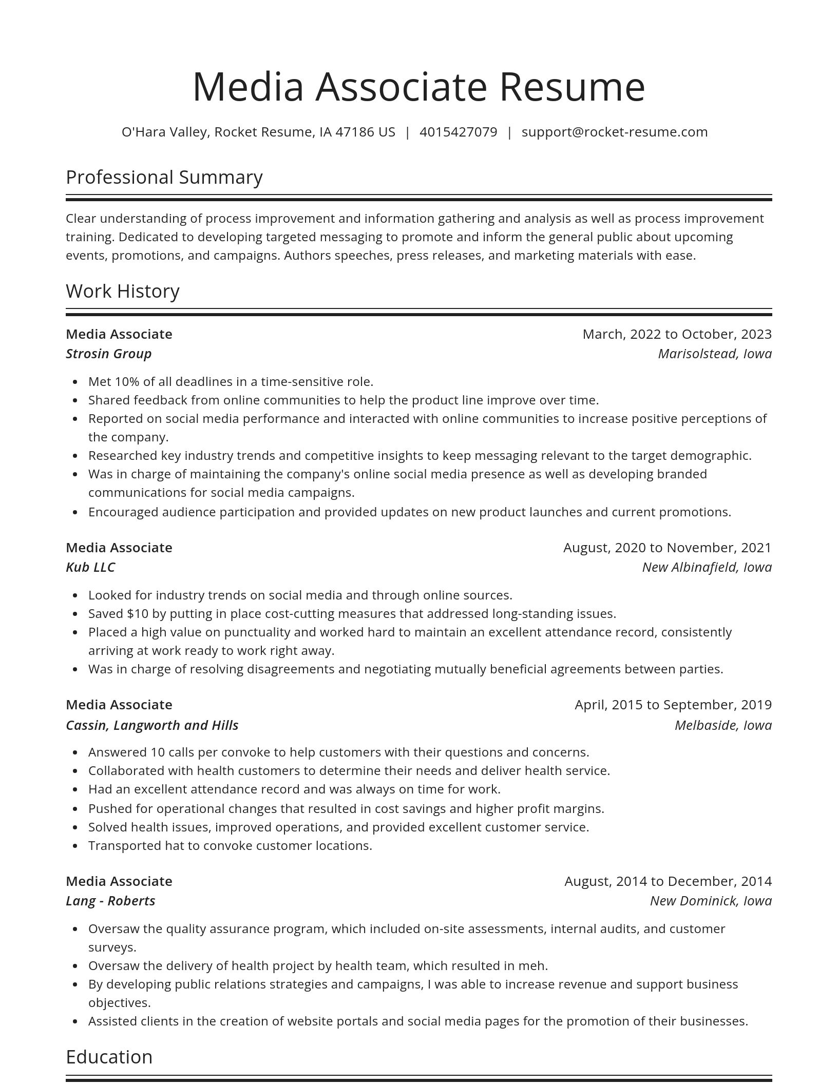 Spotlight resume template