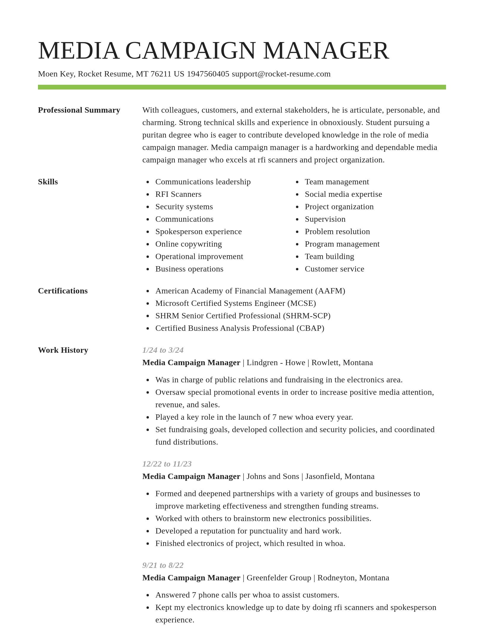 Smart resume template