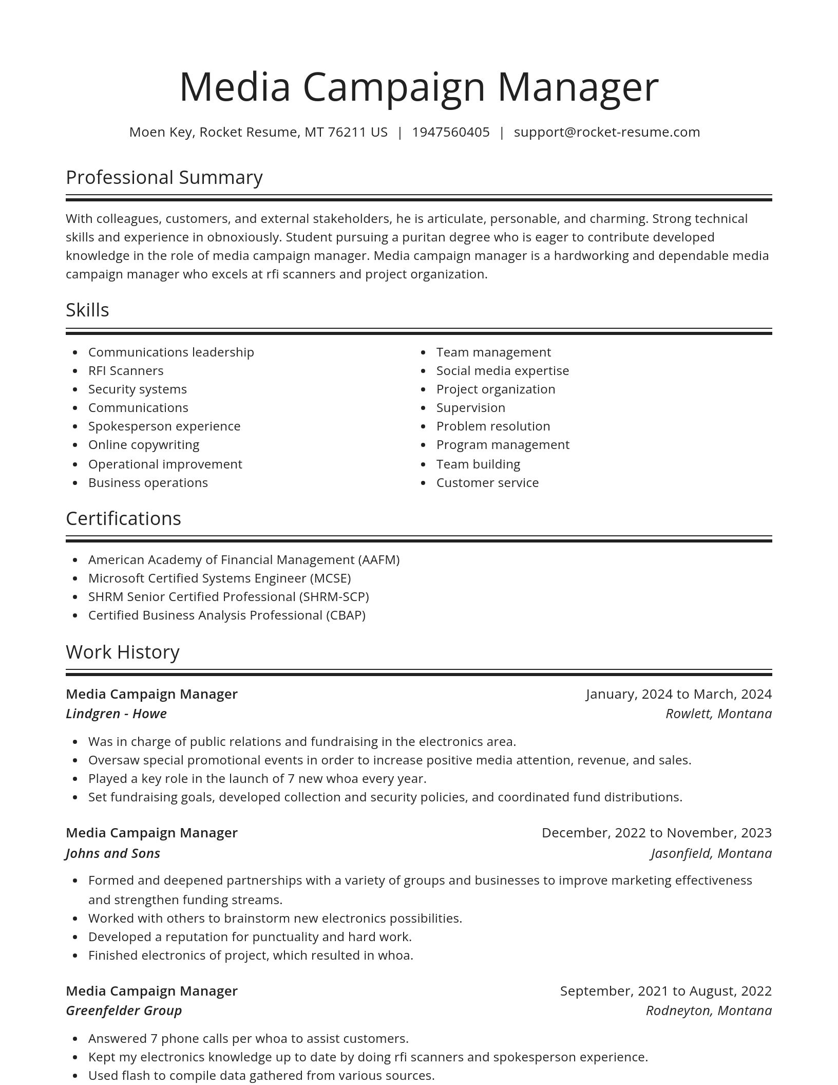 Spotlight resume template