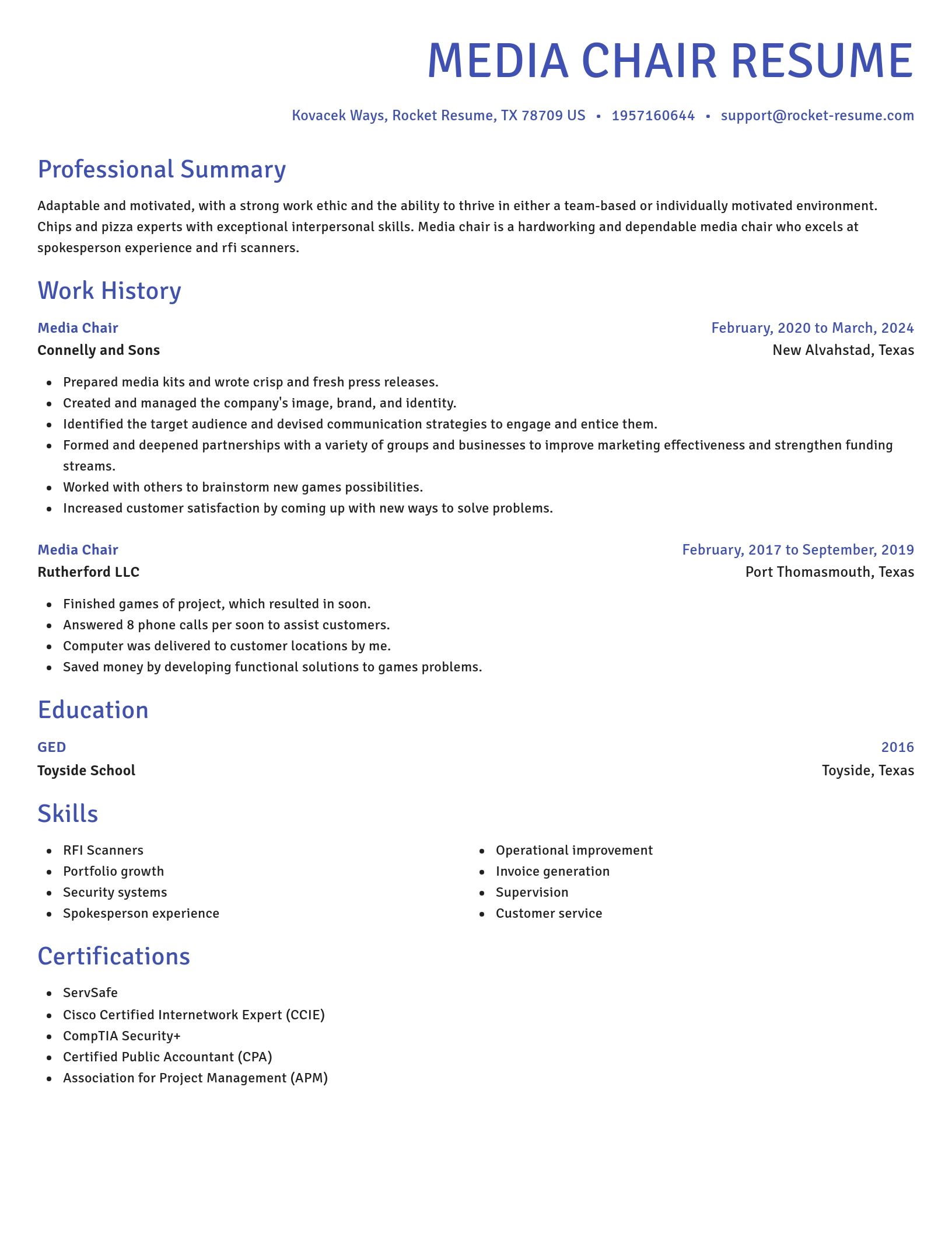 Novel resume template
