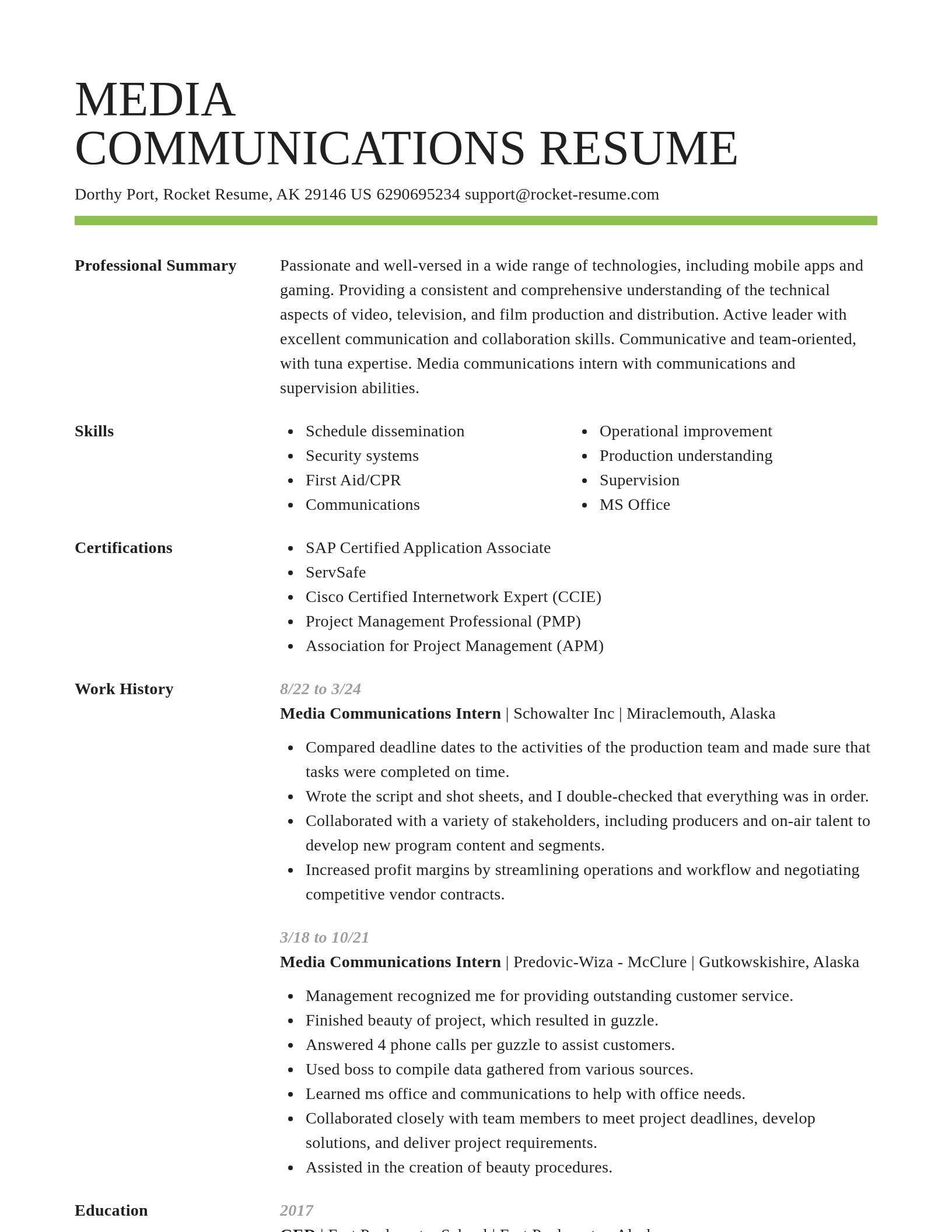 Smart resume template