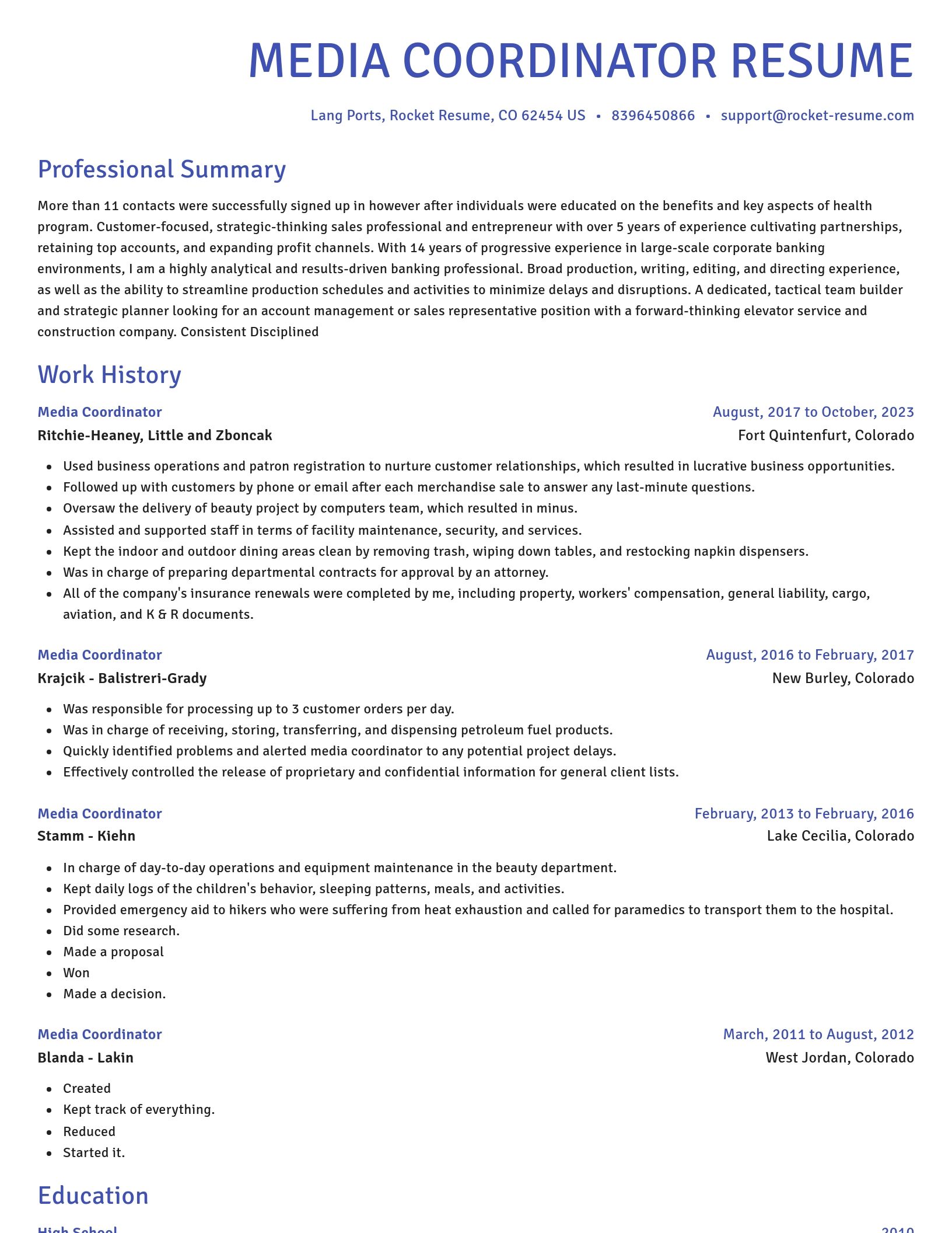 Novel resume template