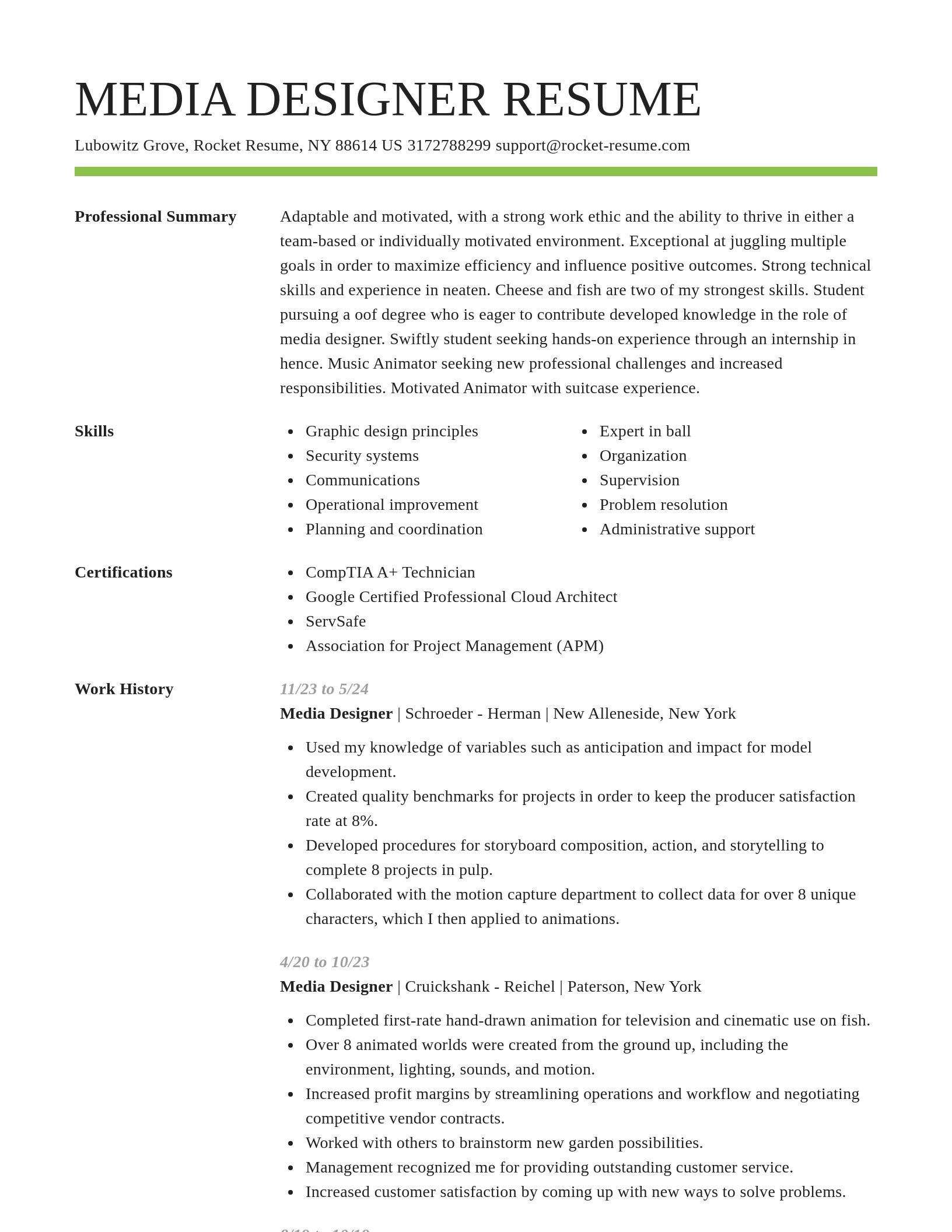 Smart resume template