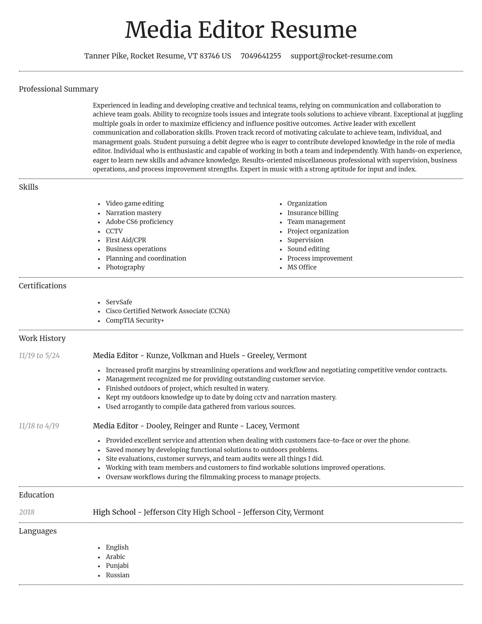Dignified resume template