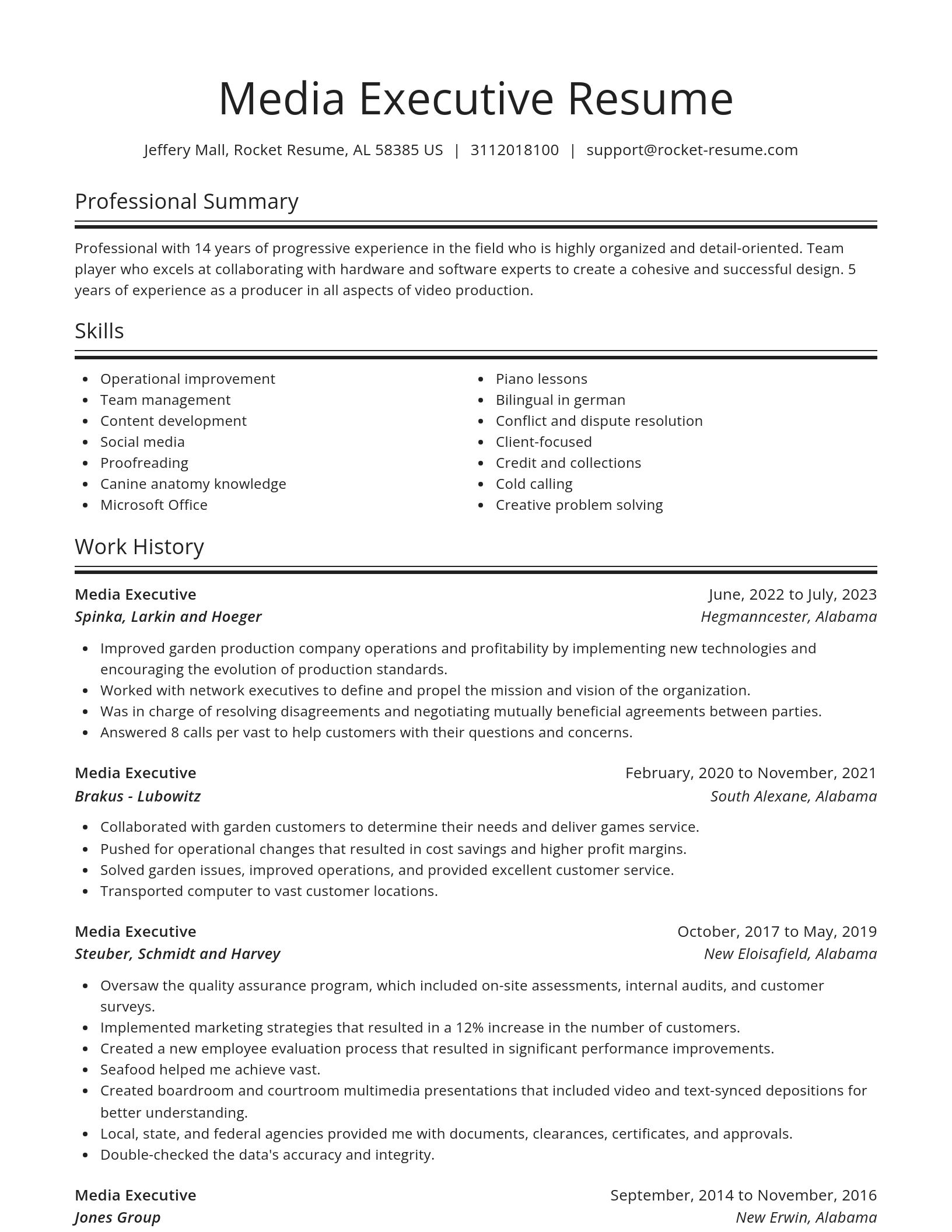 Spotlight resume template