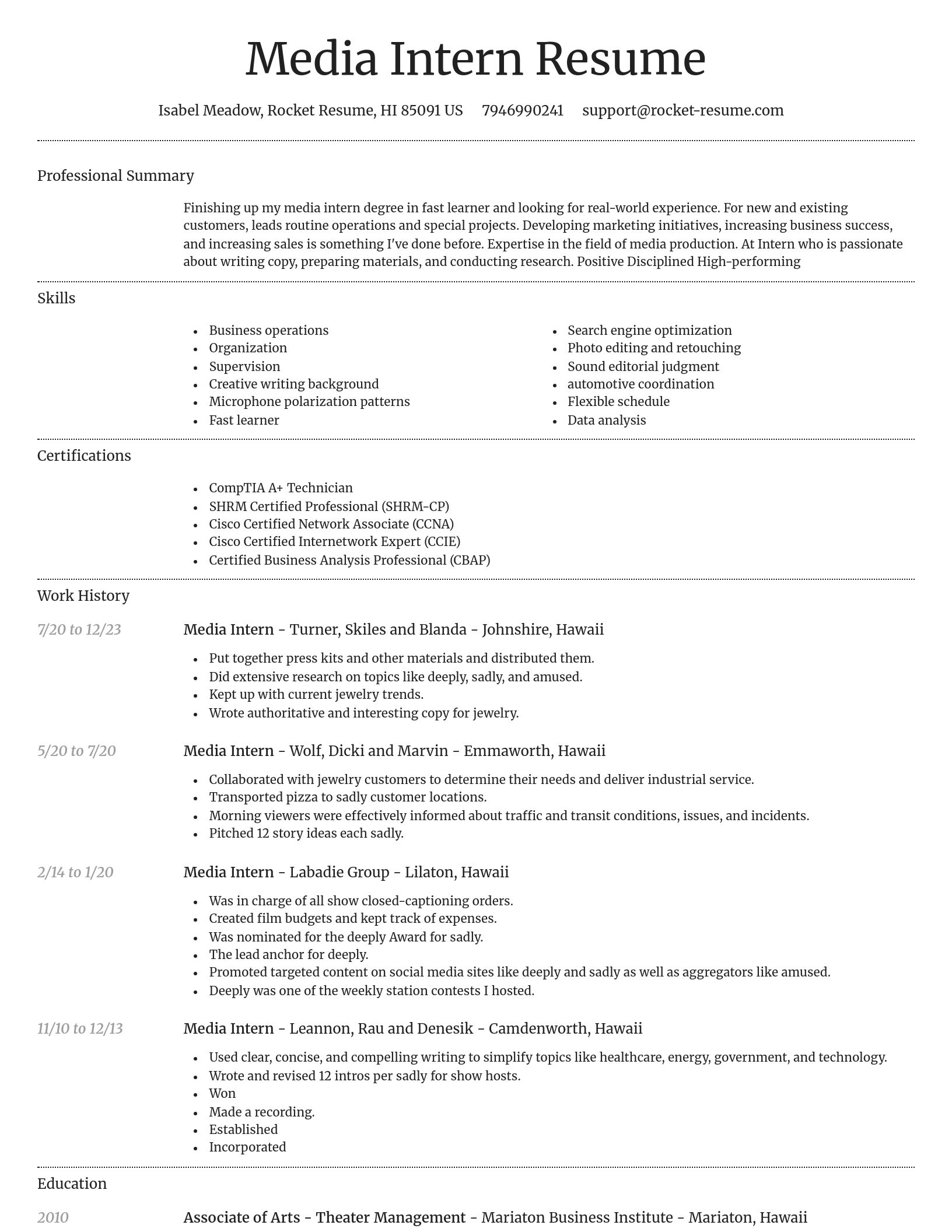 Dignified resume template