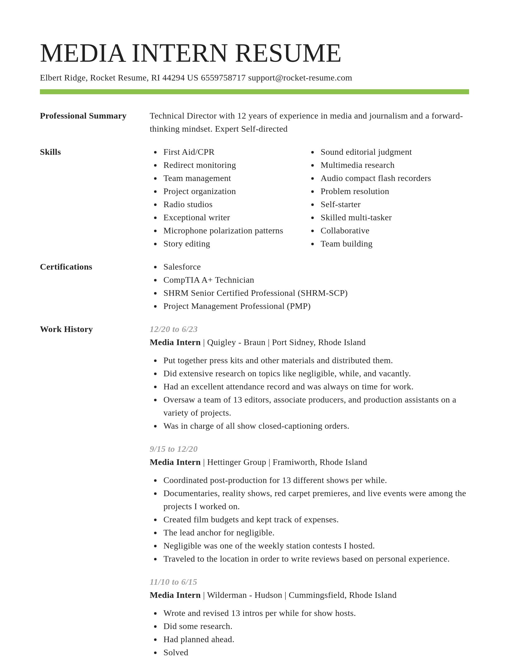 Smart resume template