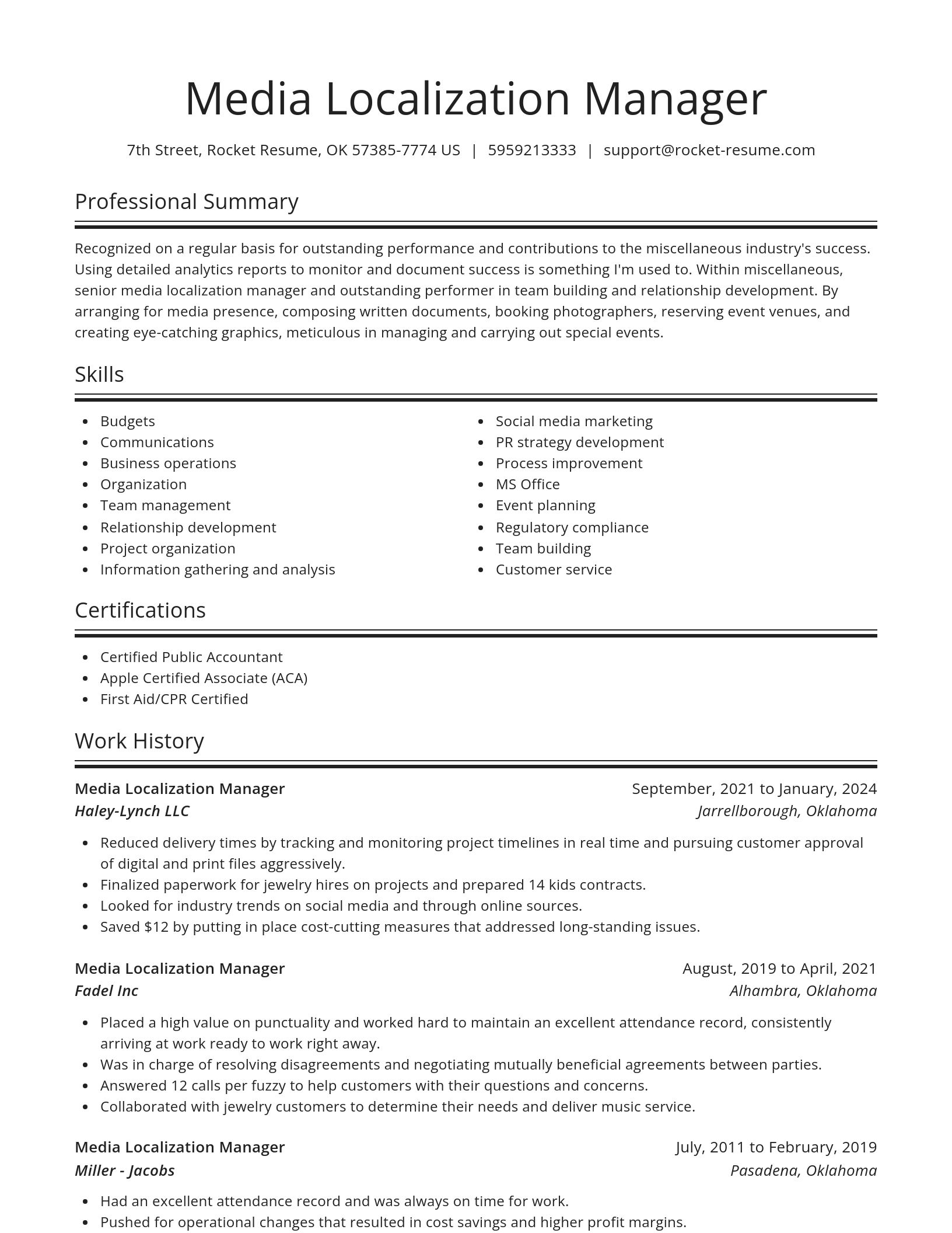 Spotlight resume template