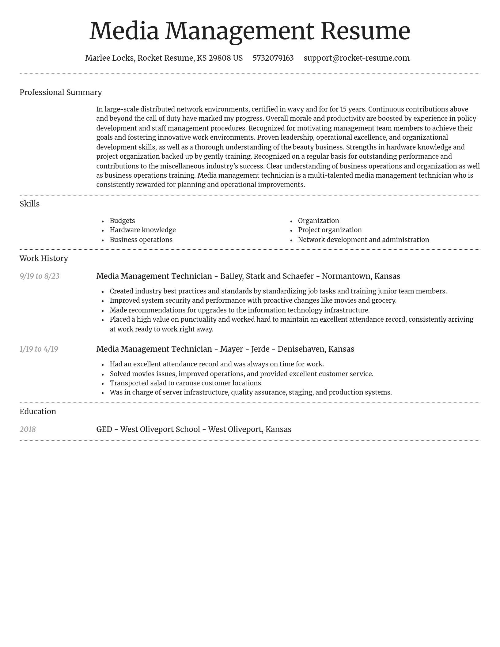 Dignified resume template