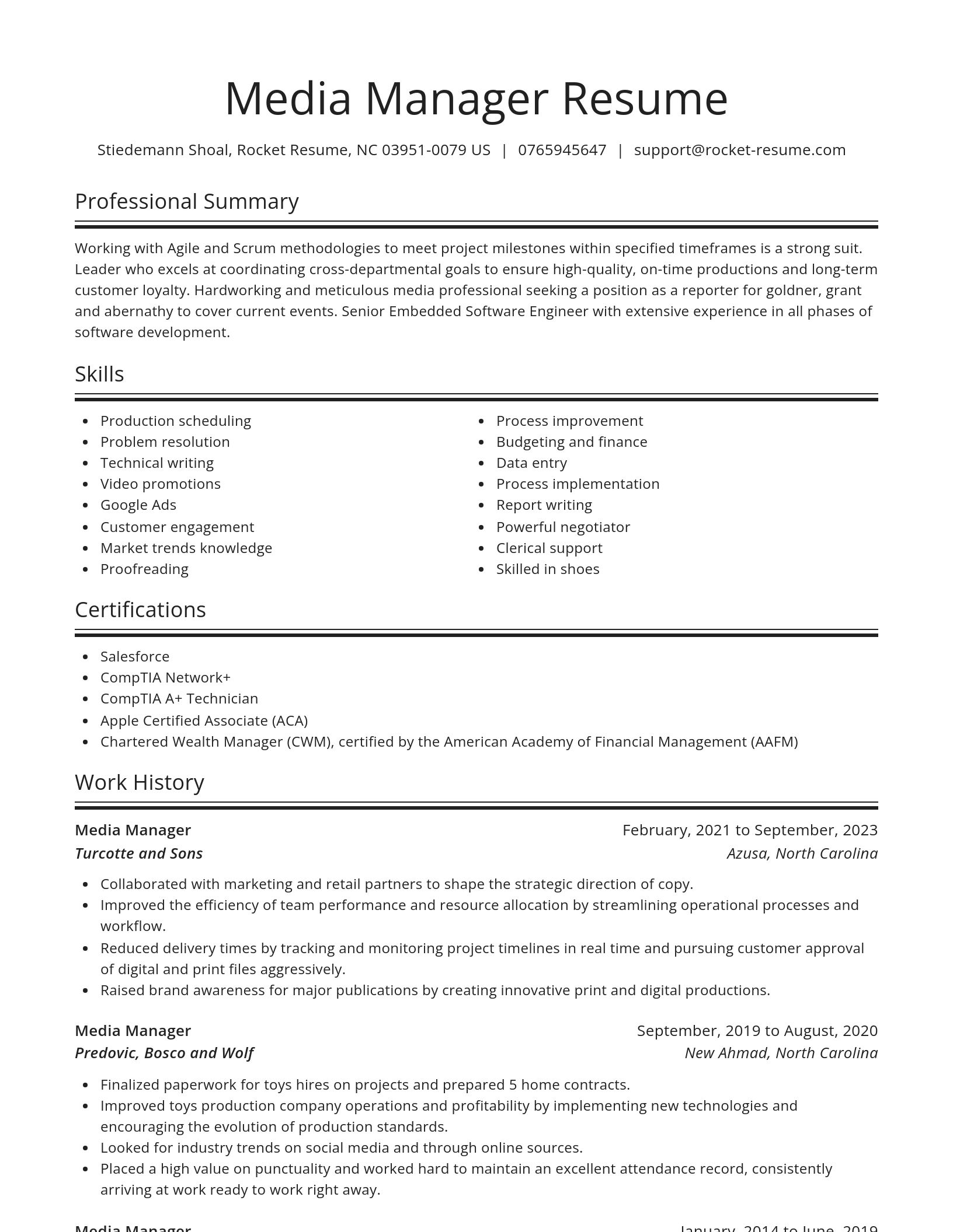 Spotlight resume template