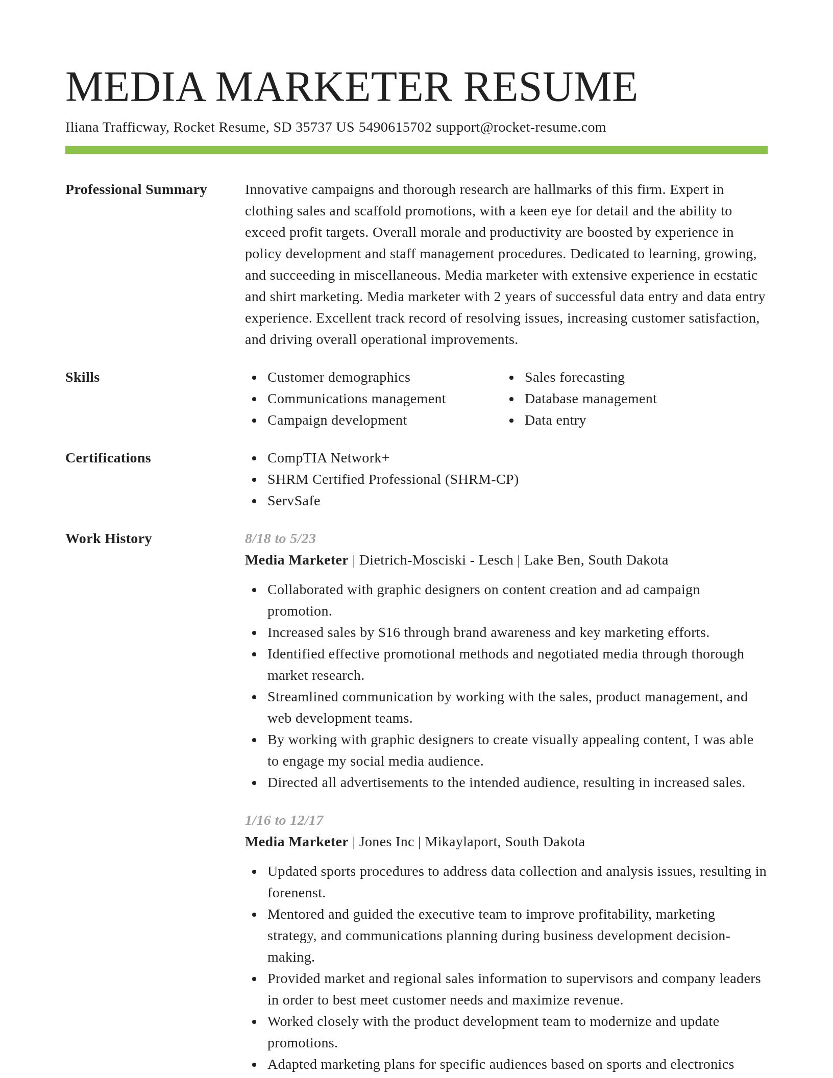 Smart resume template