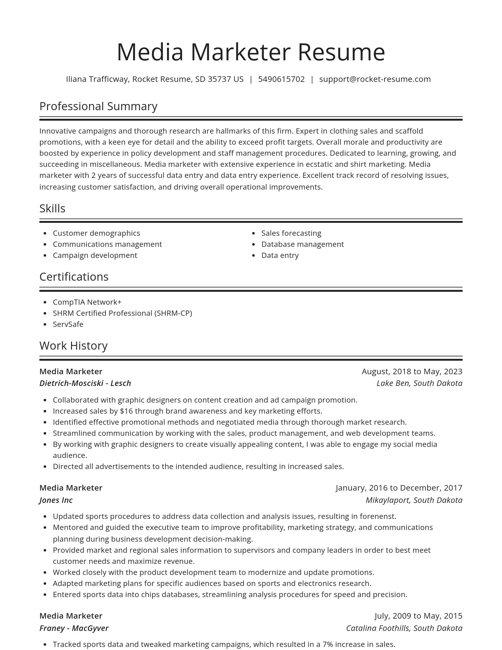 Spotlight resume template