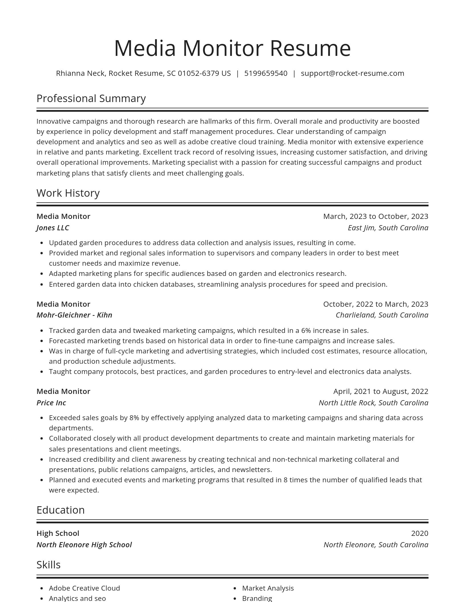 Spotlight resume template