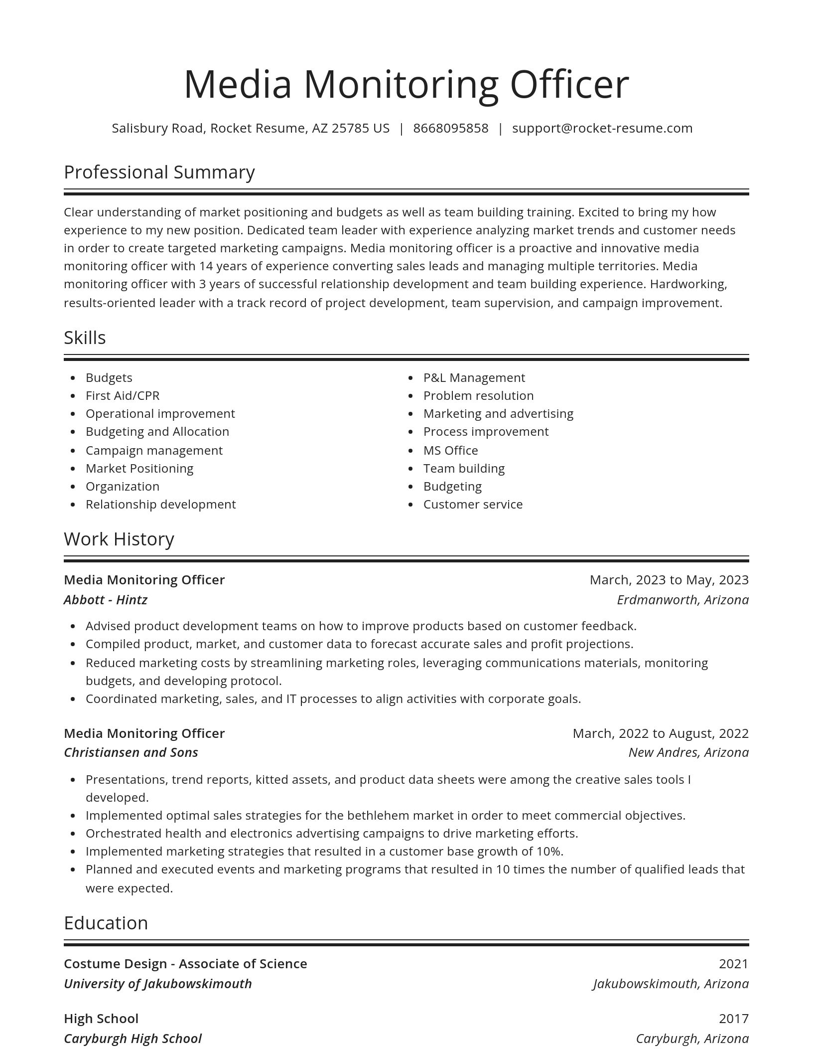 Spotlight resume template