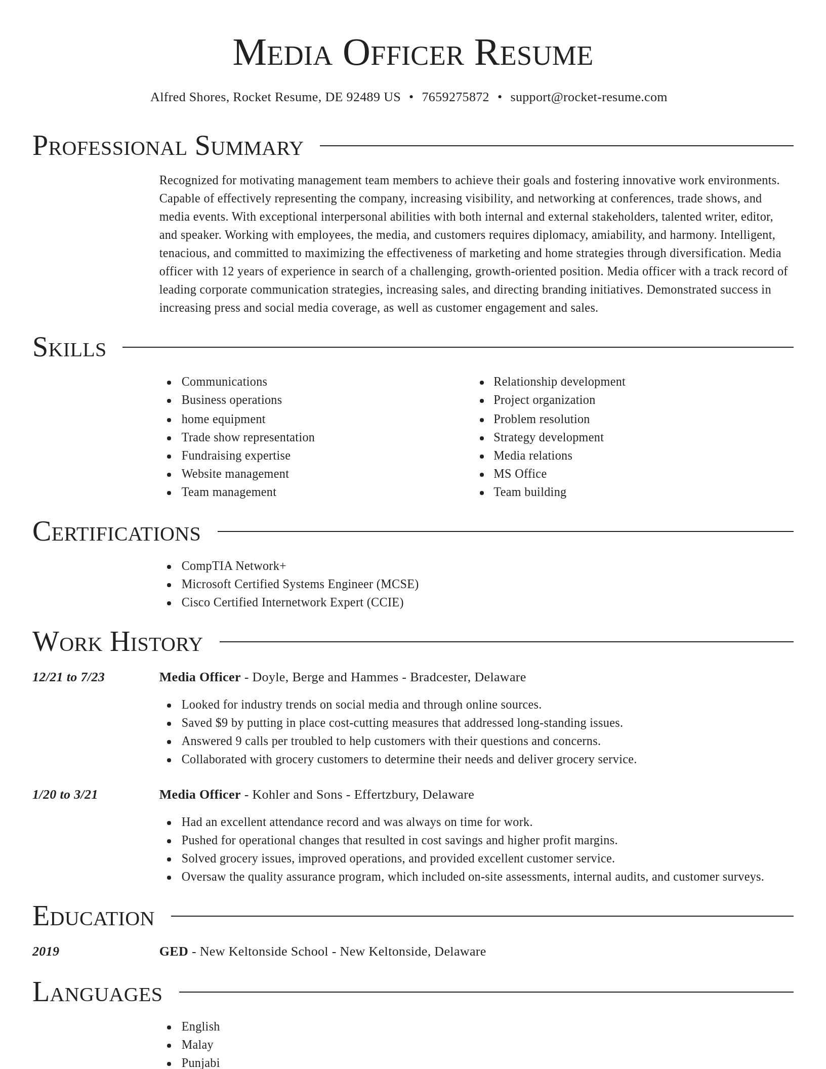 Director resume template
