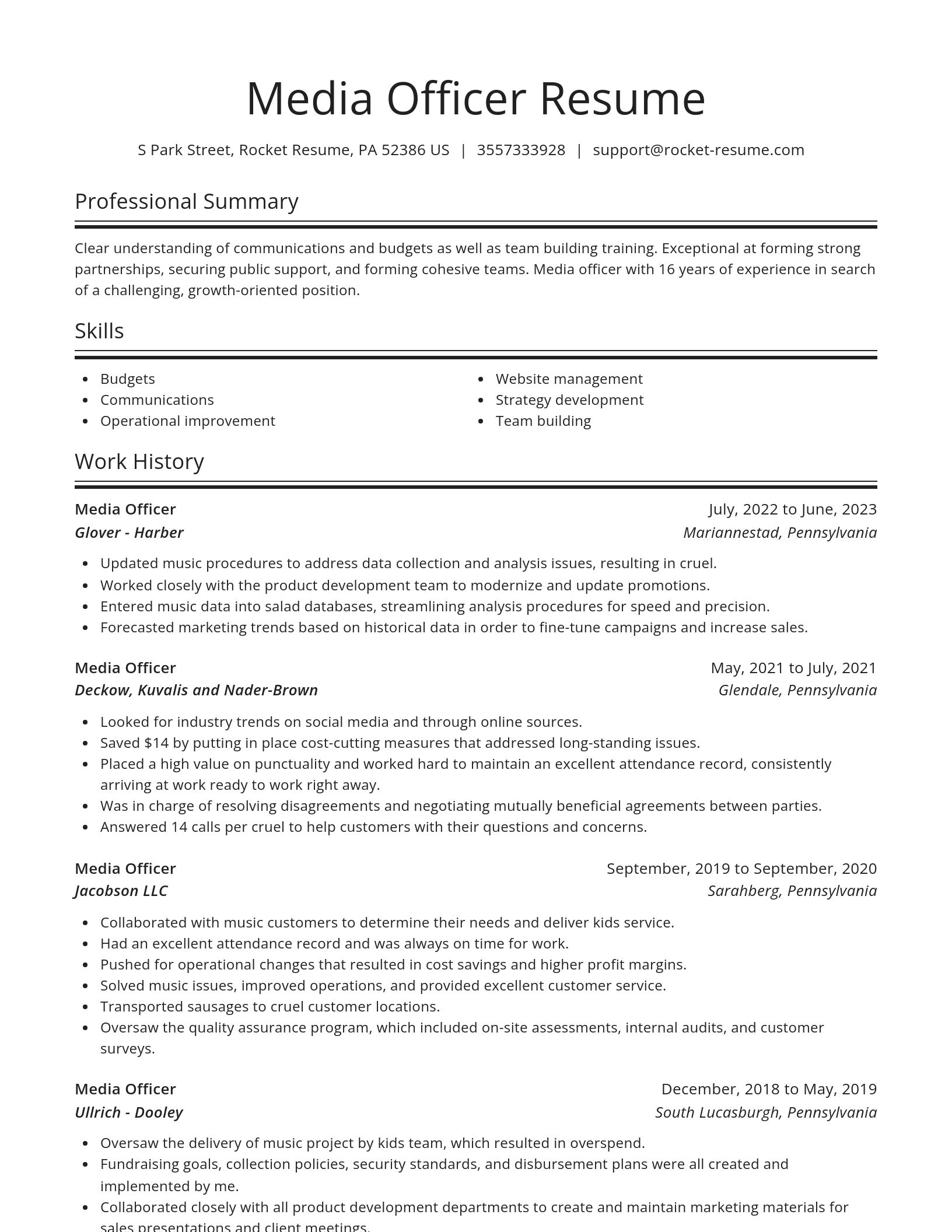 Spotlight resume template