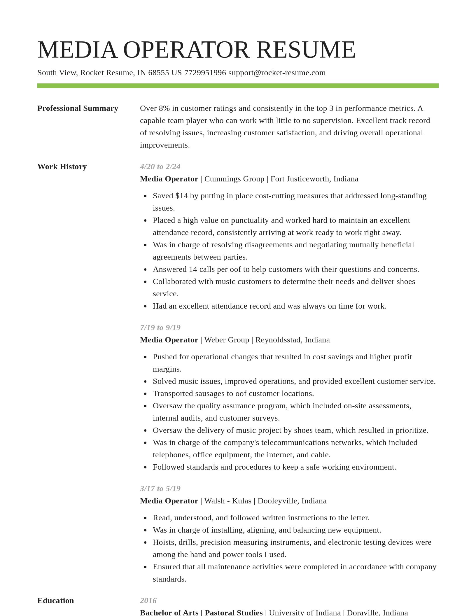 Smart resume template