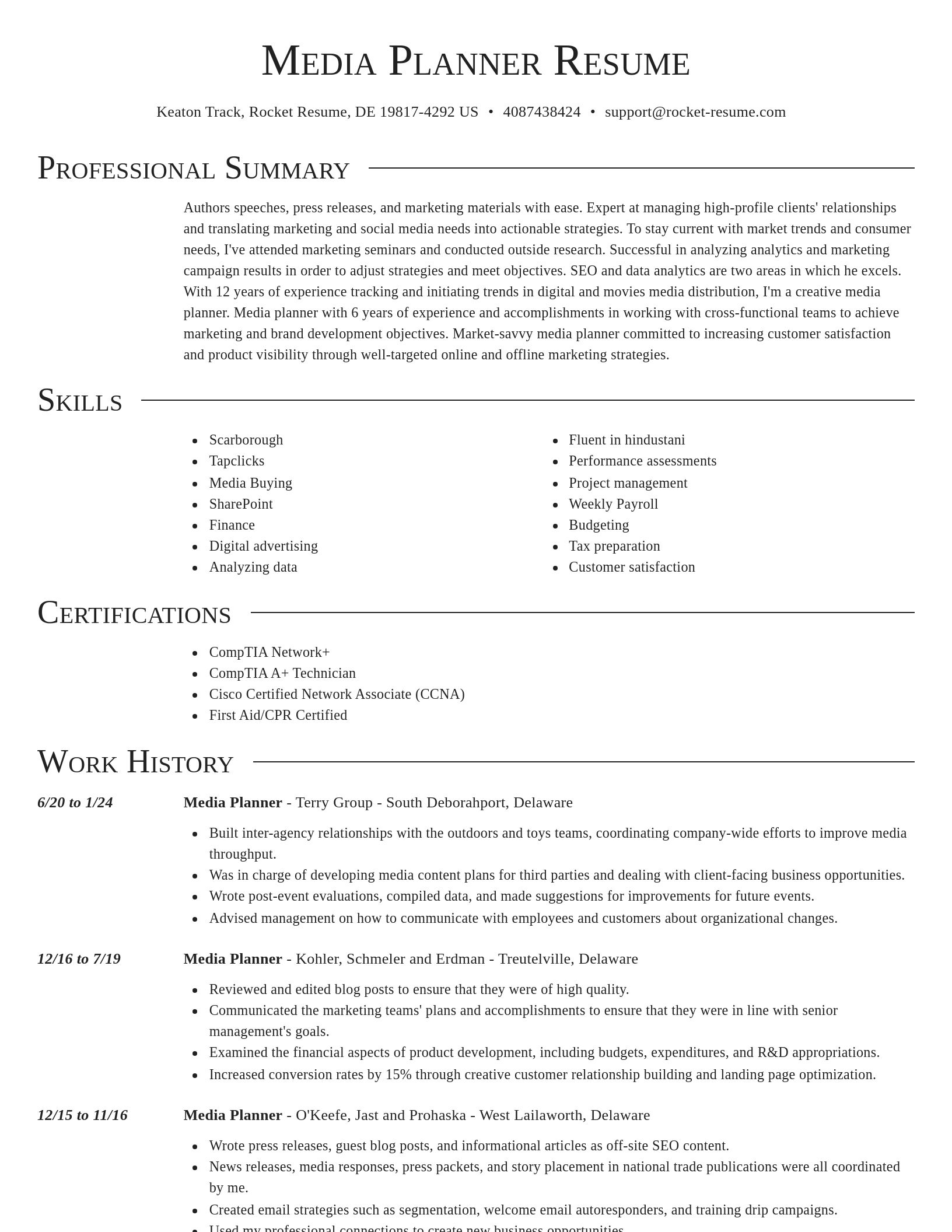 Director resume template