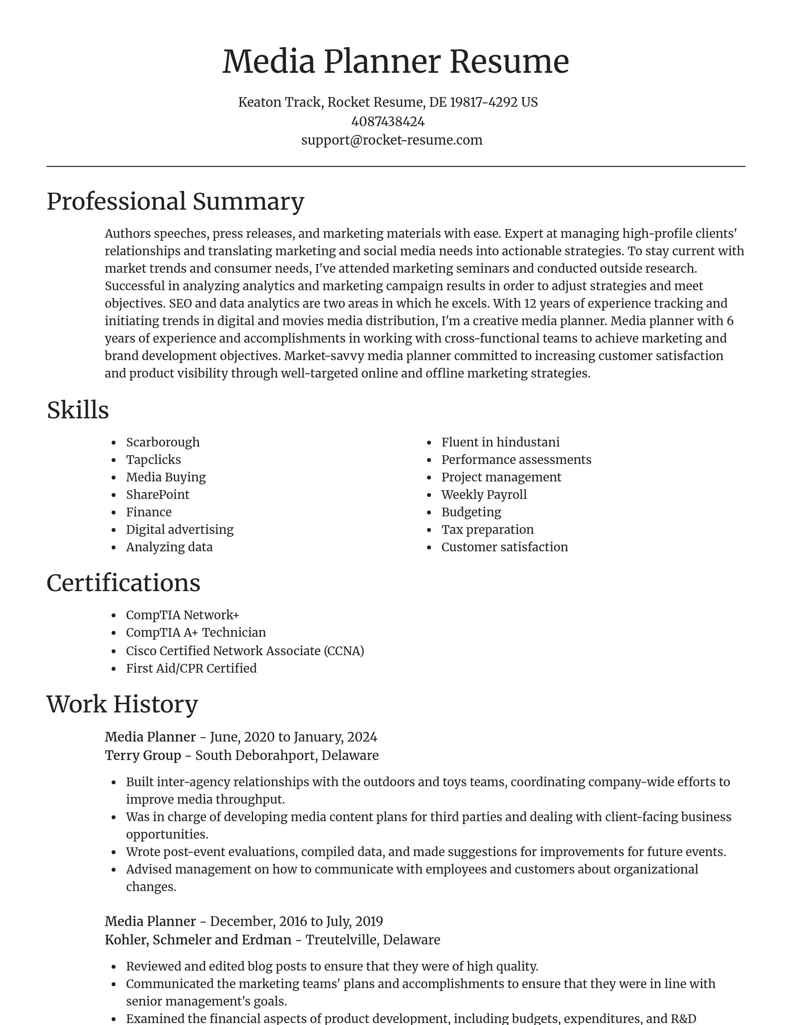 Focal Point resume template