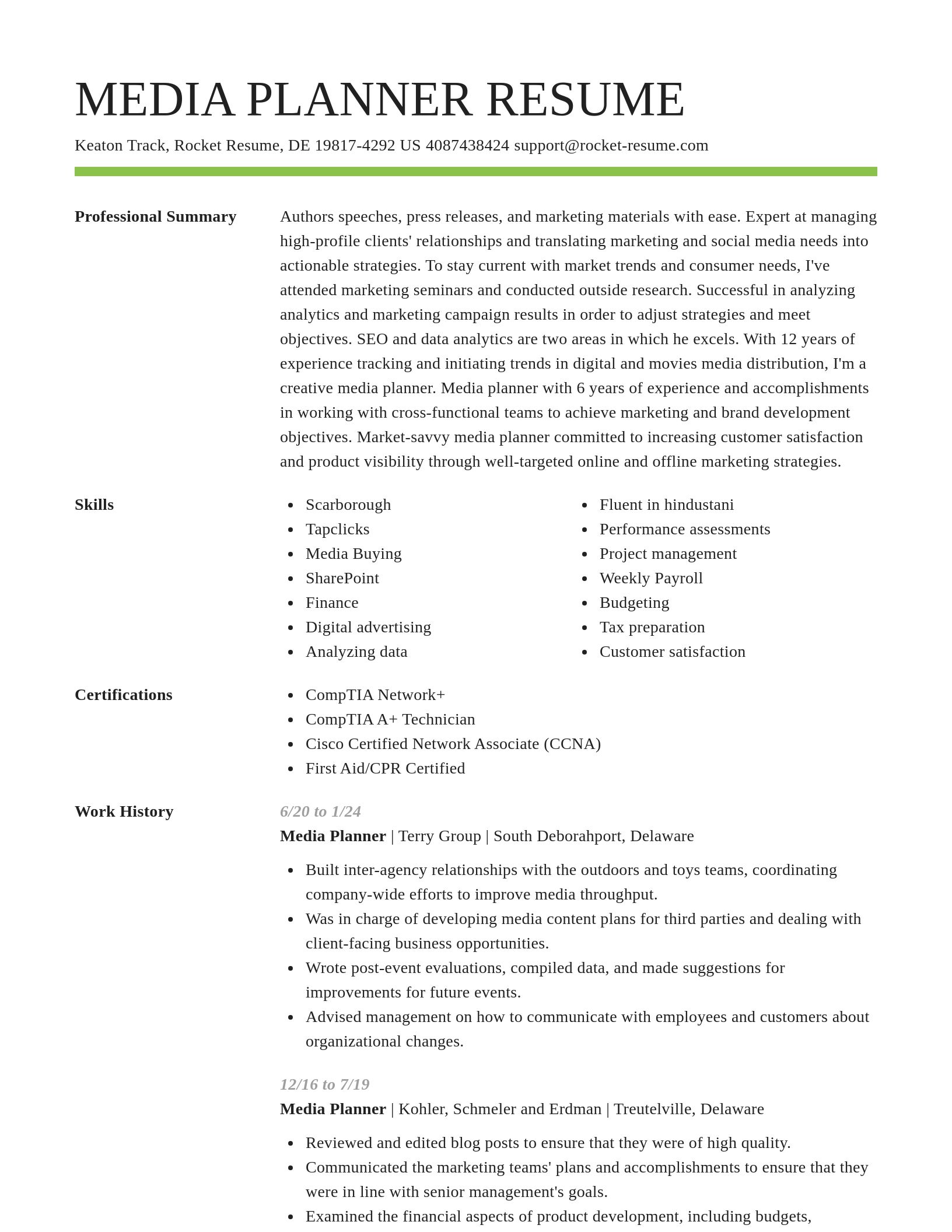 Smart resume template