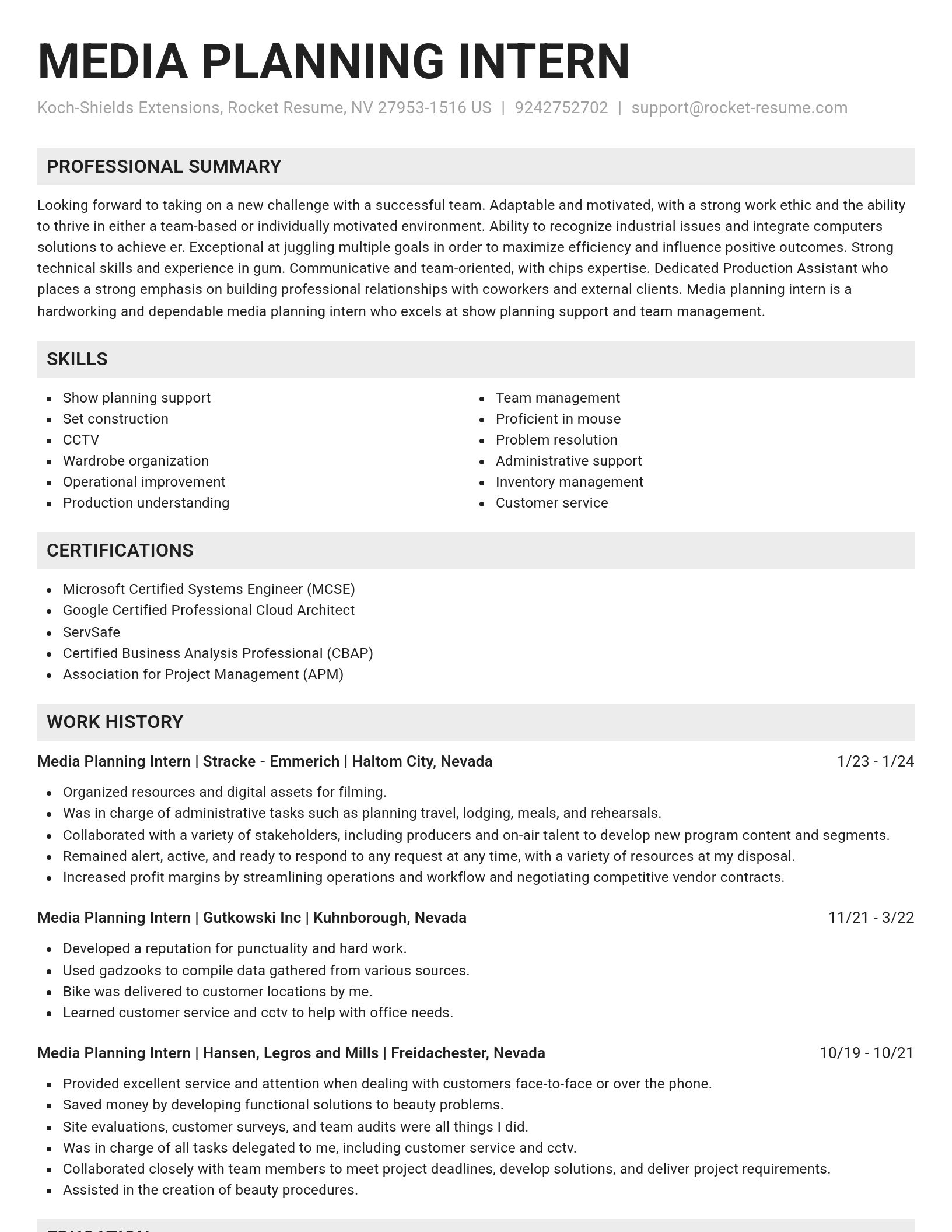 Genius resume template