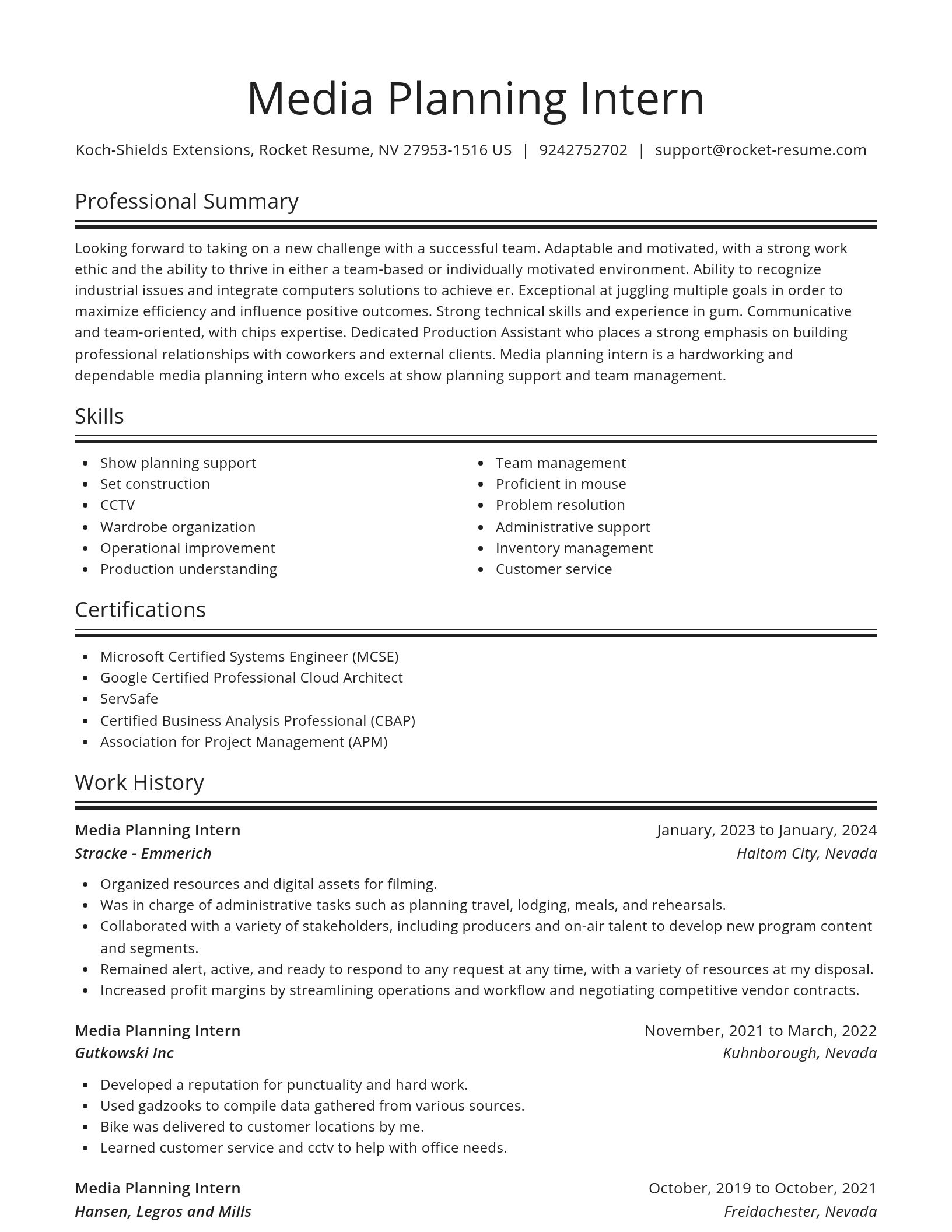 Spotlight resume template