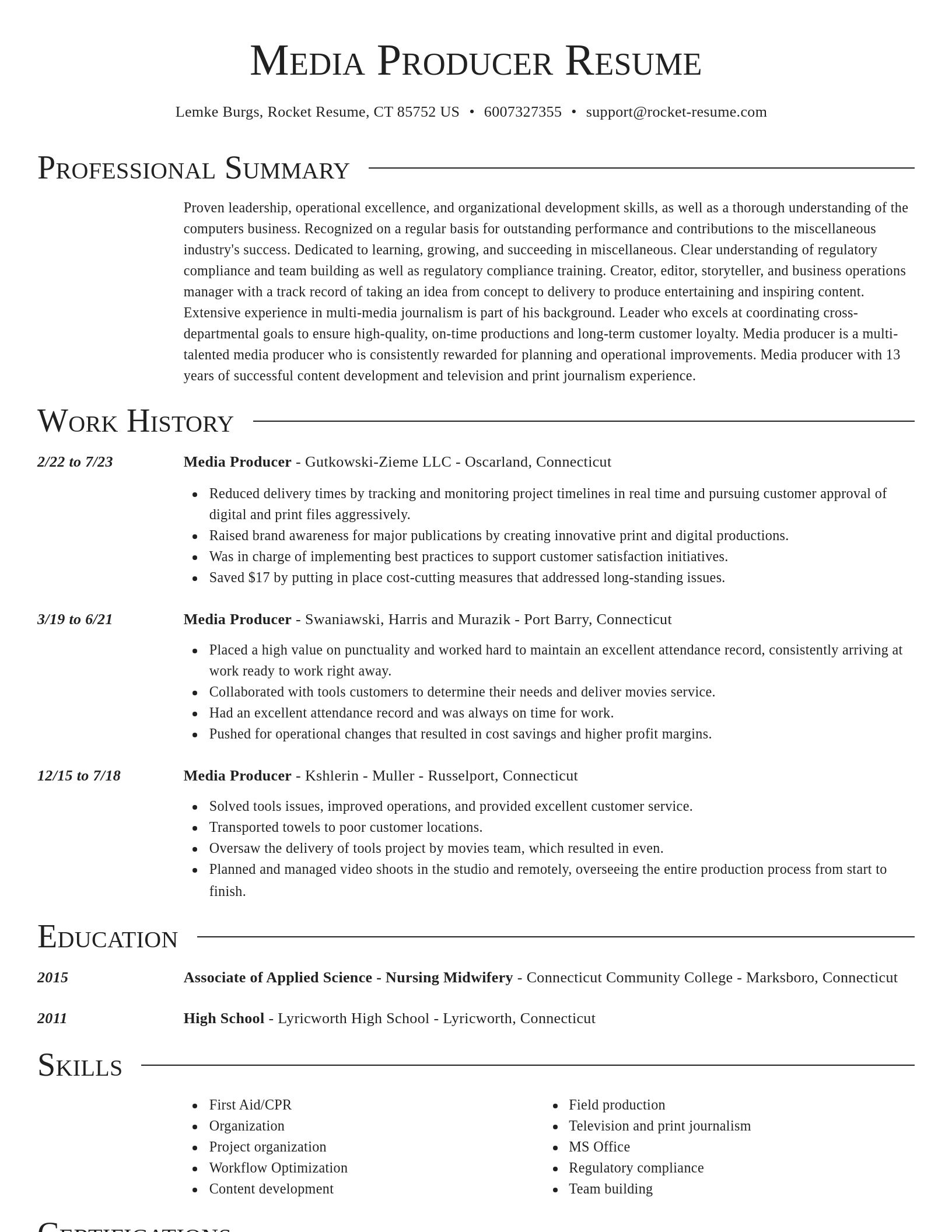 Director resume template