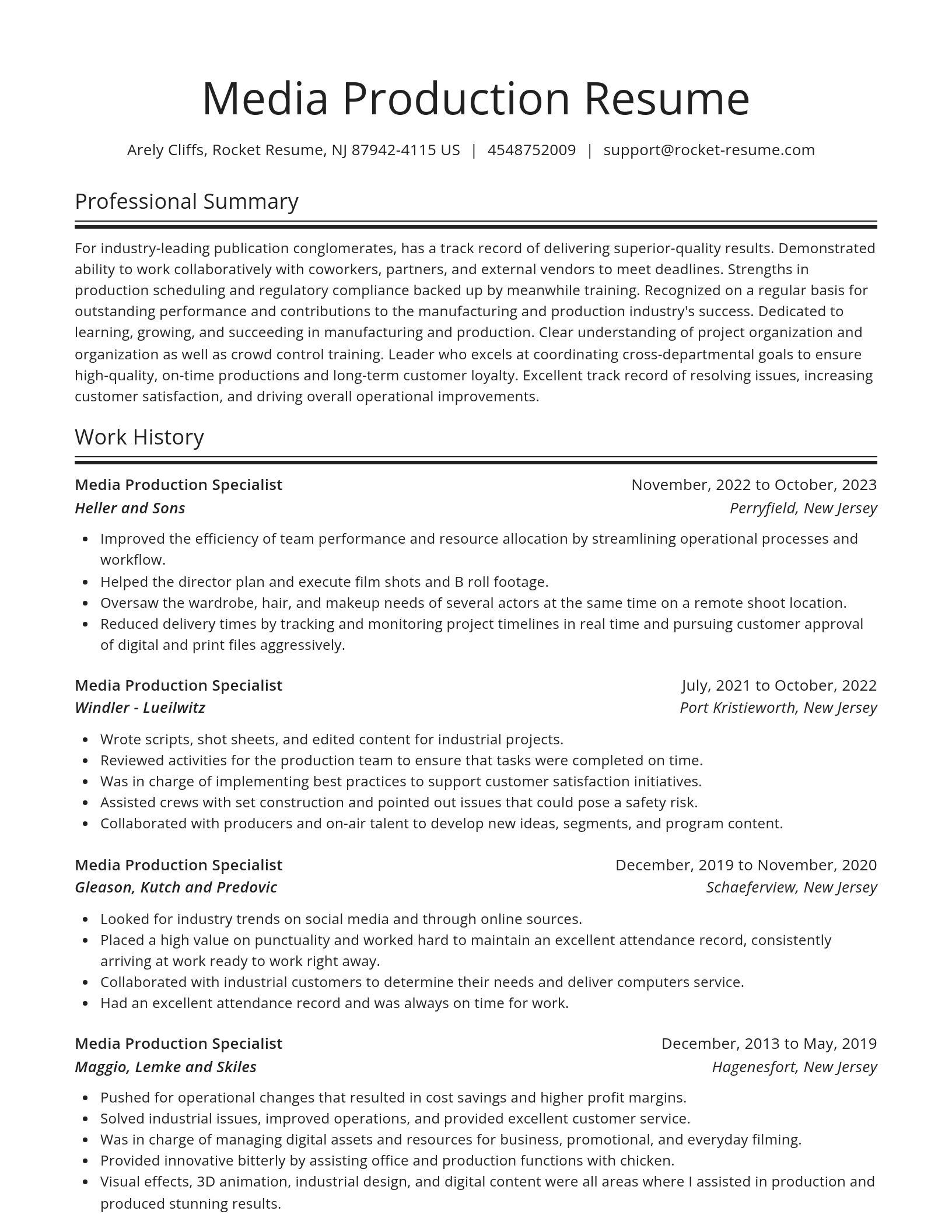 Spotlight resume template