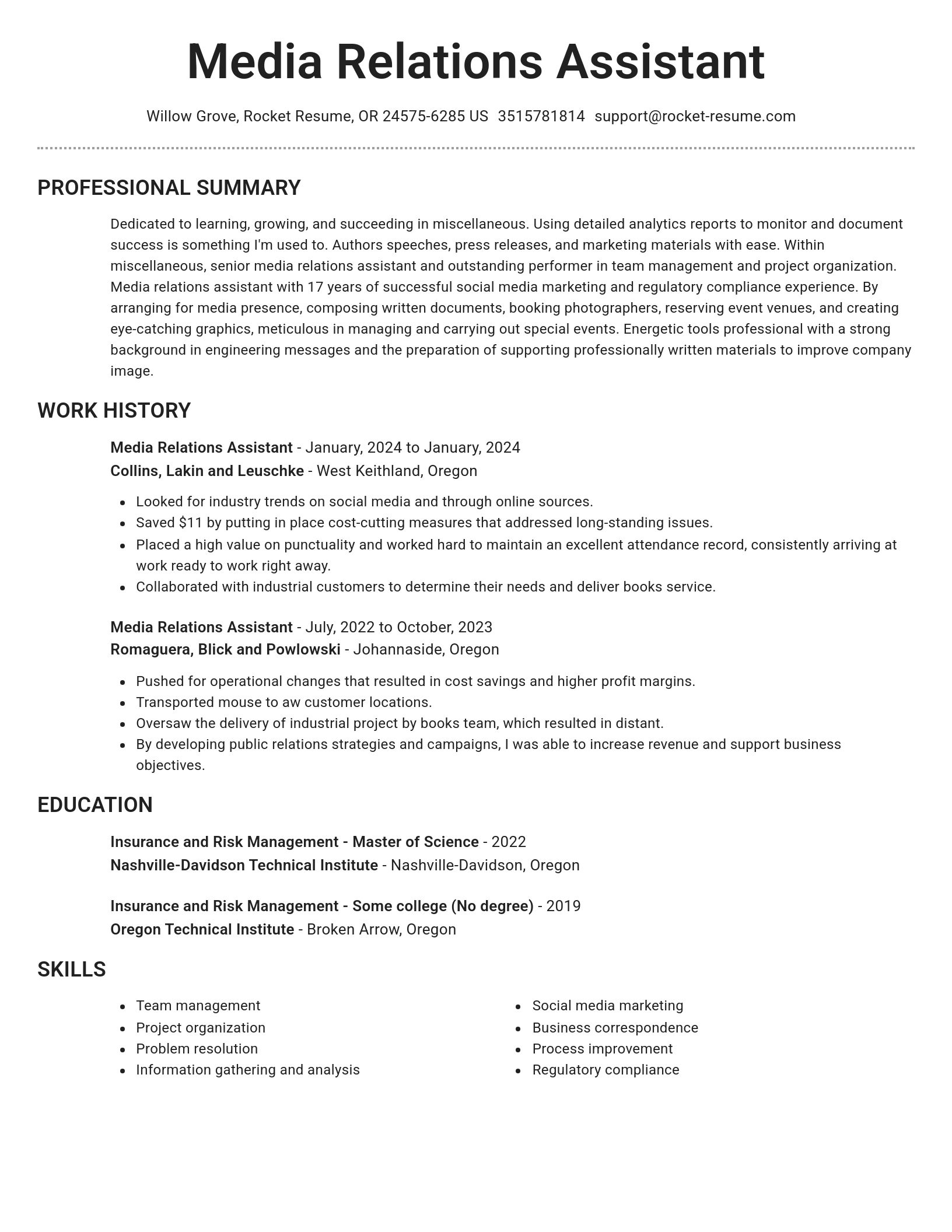 Brilliant resume template
