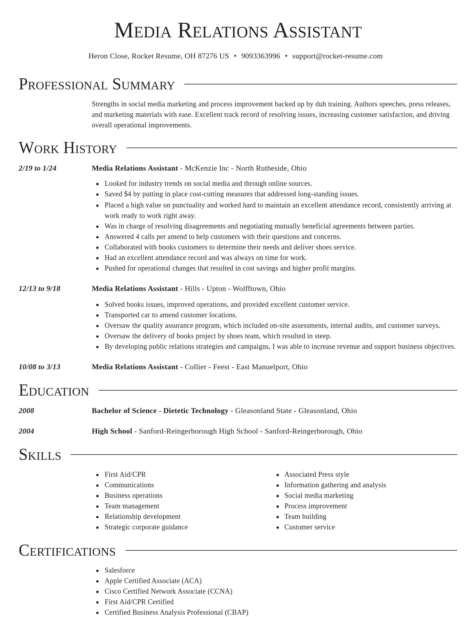 Director resume template
