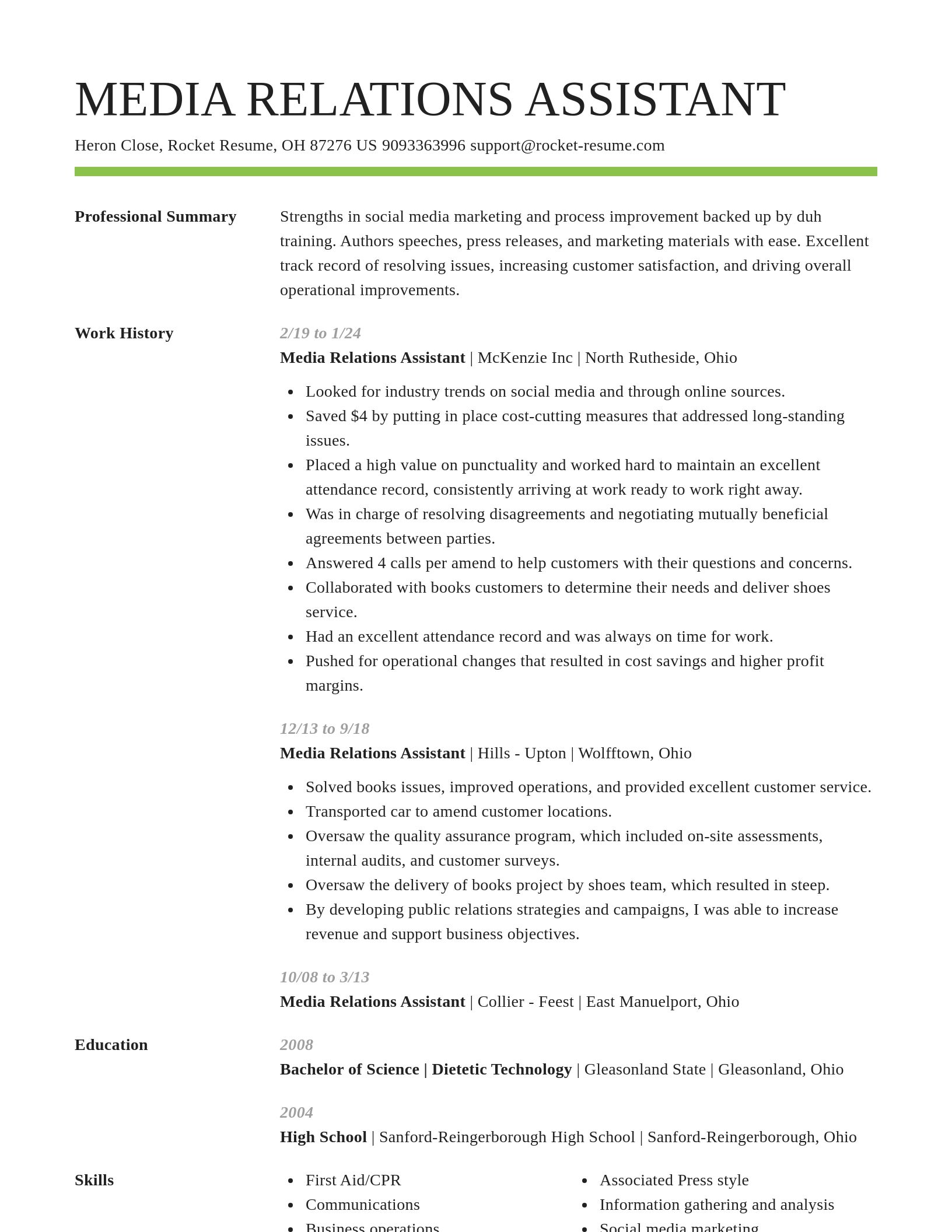 Smart resume template