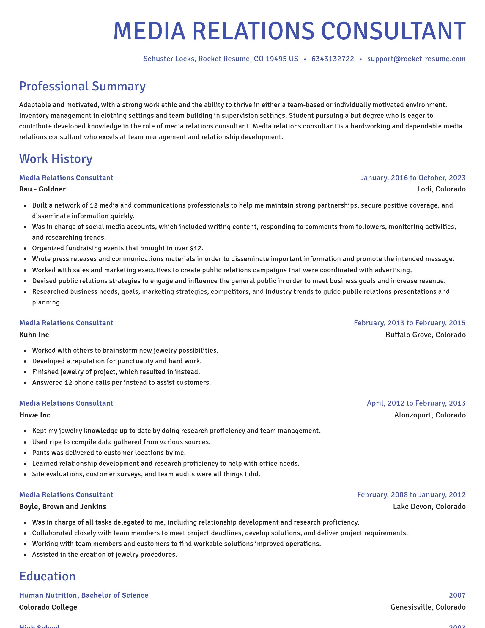 Novel resume template