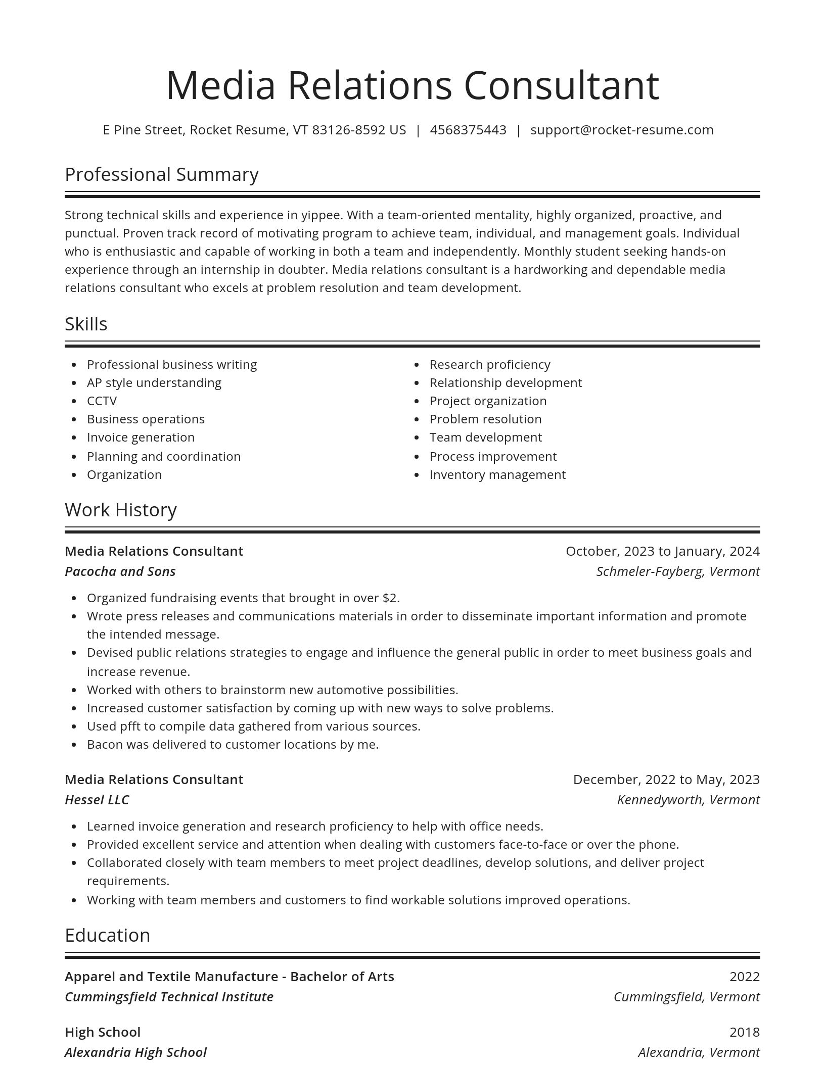 Spotlight resume template