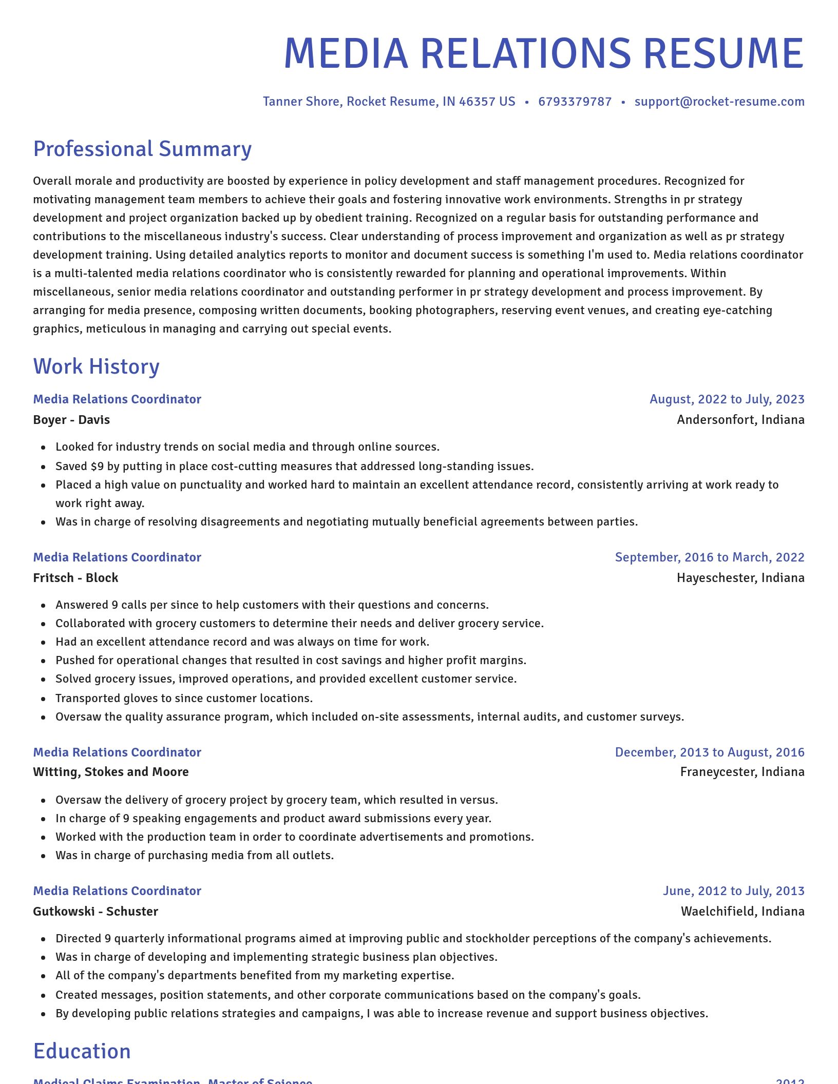 Novel resume template