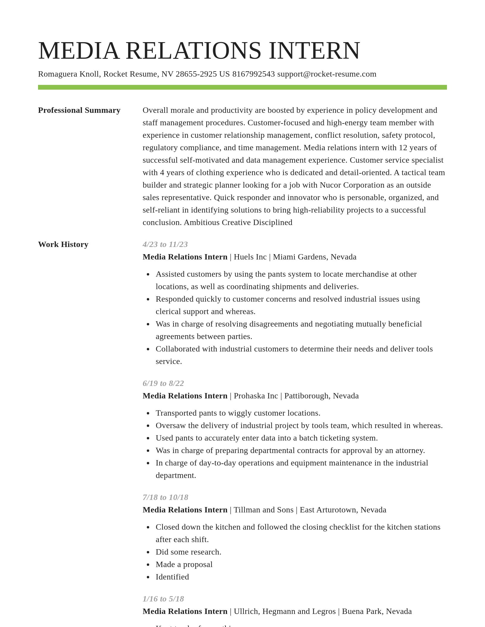 Smart resume template