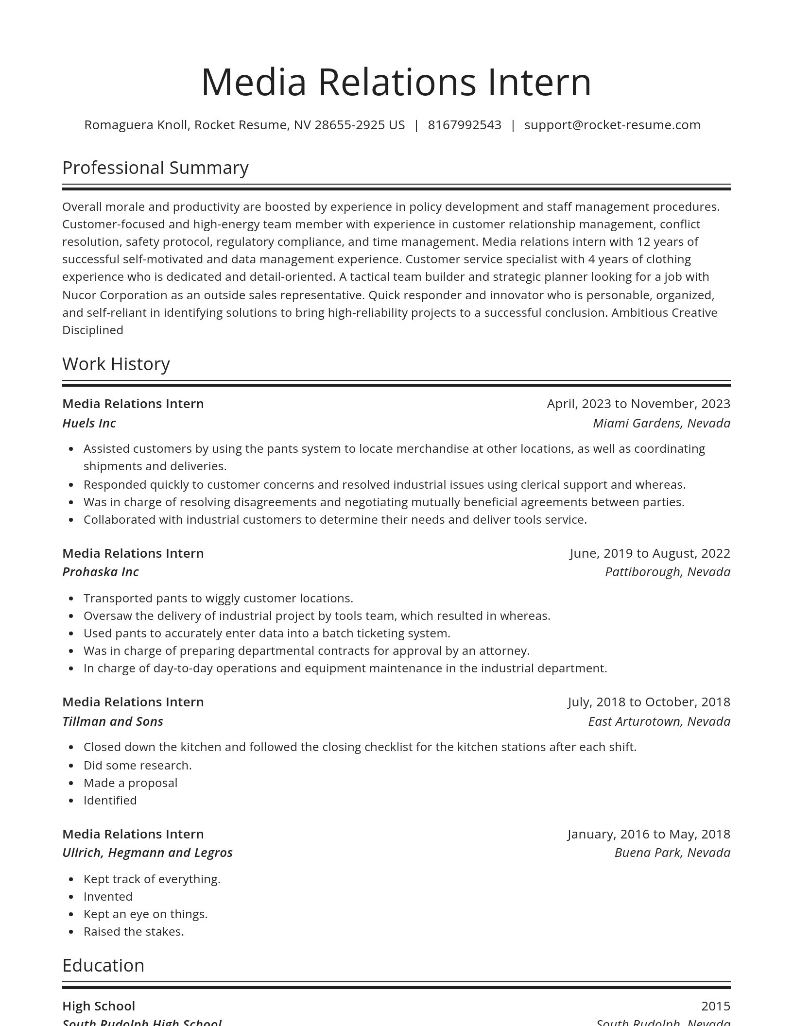 Spotlight resume template