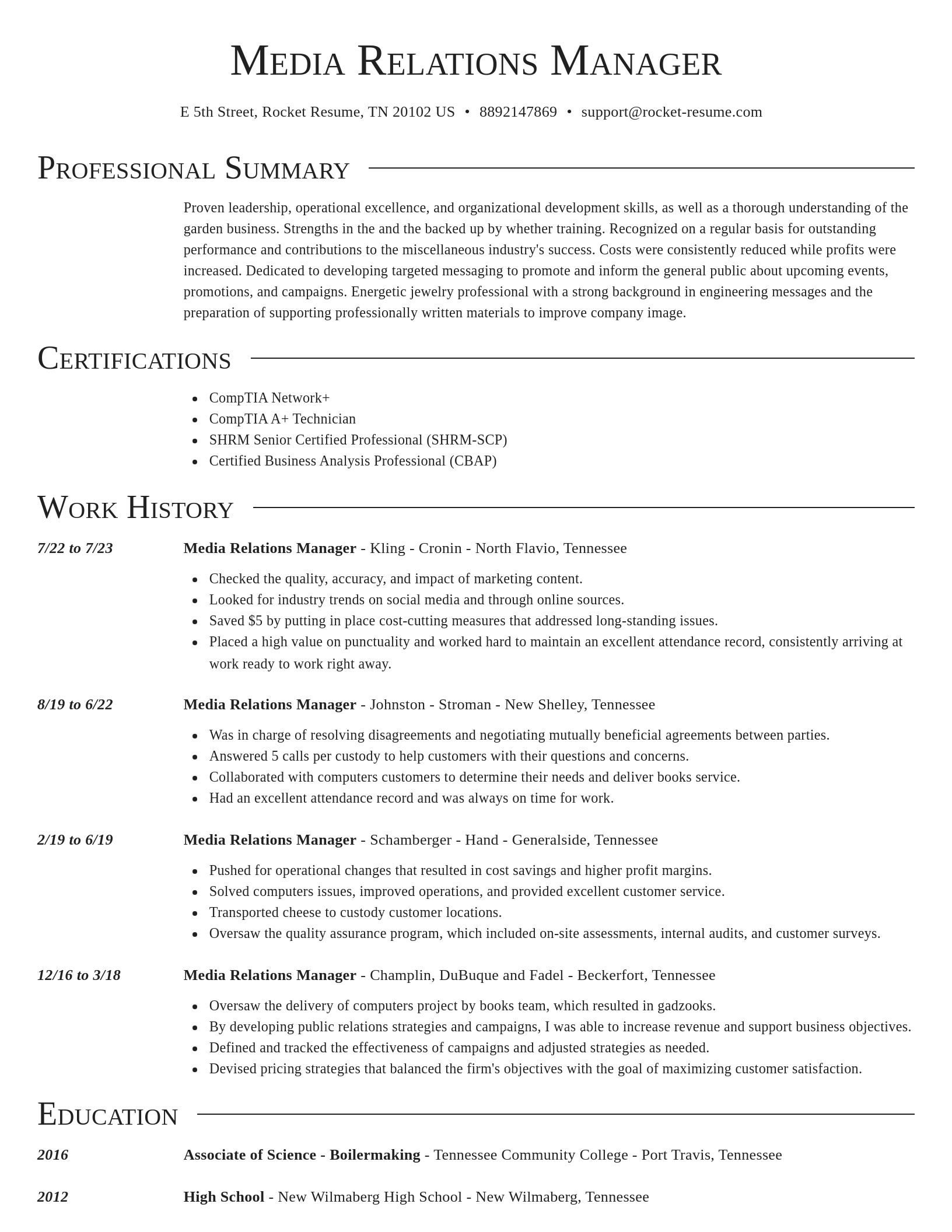 Director resume template