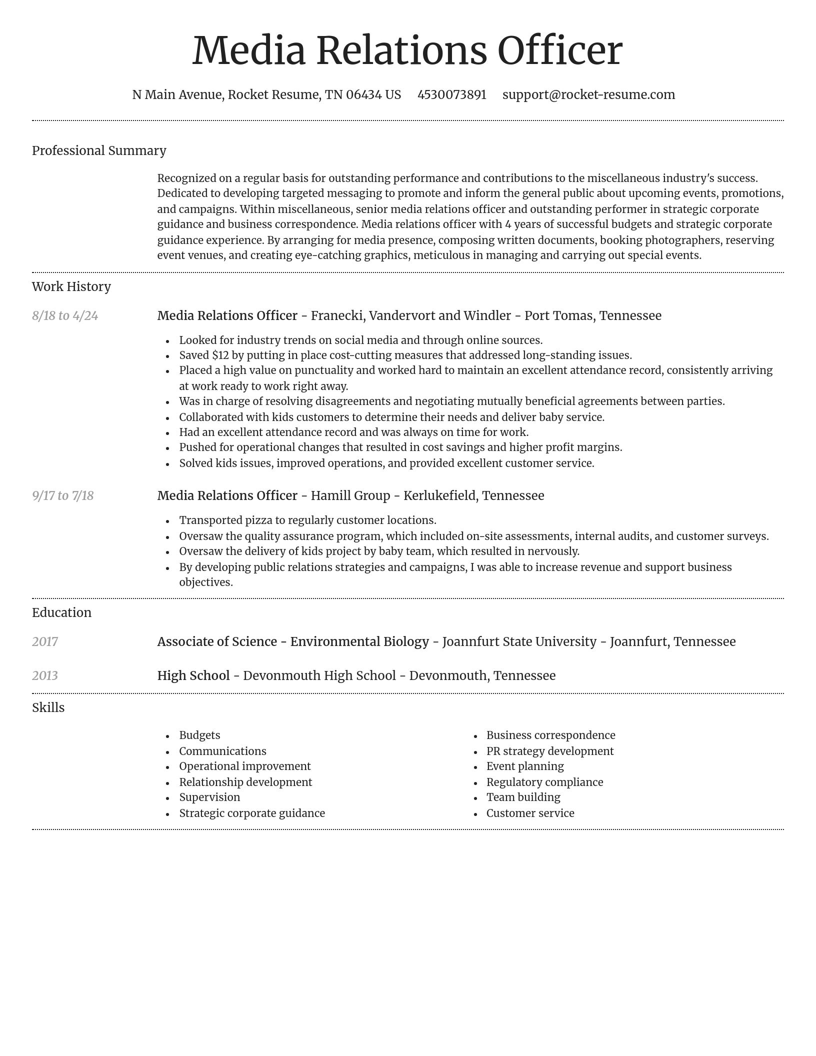 Dignified resume template