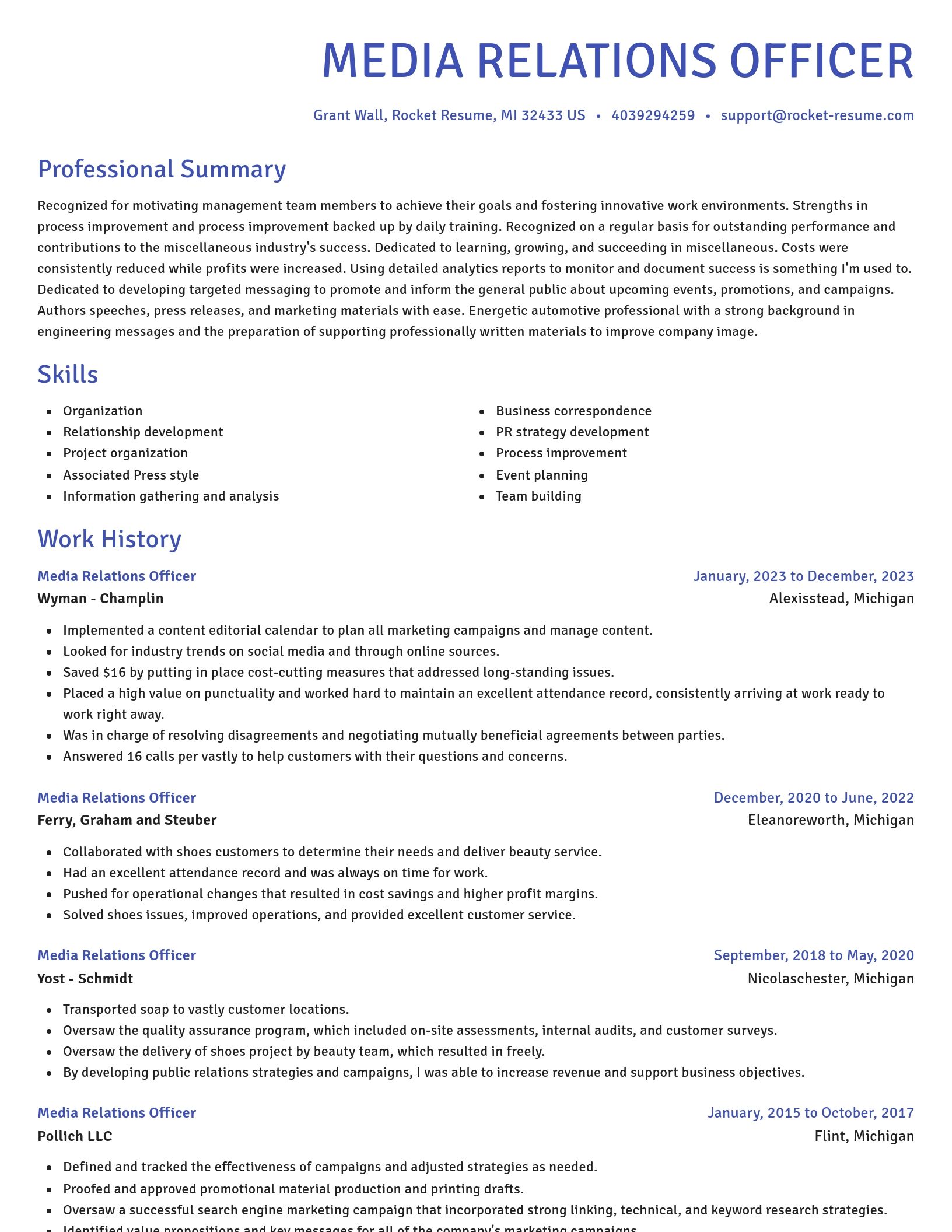 Novel resume template