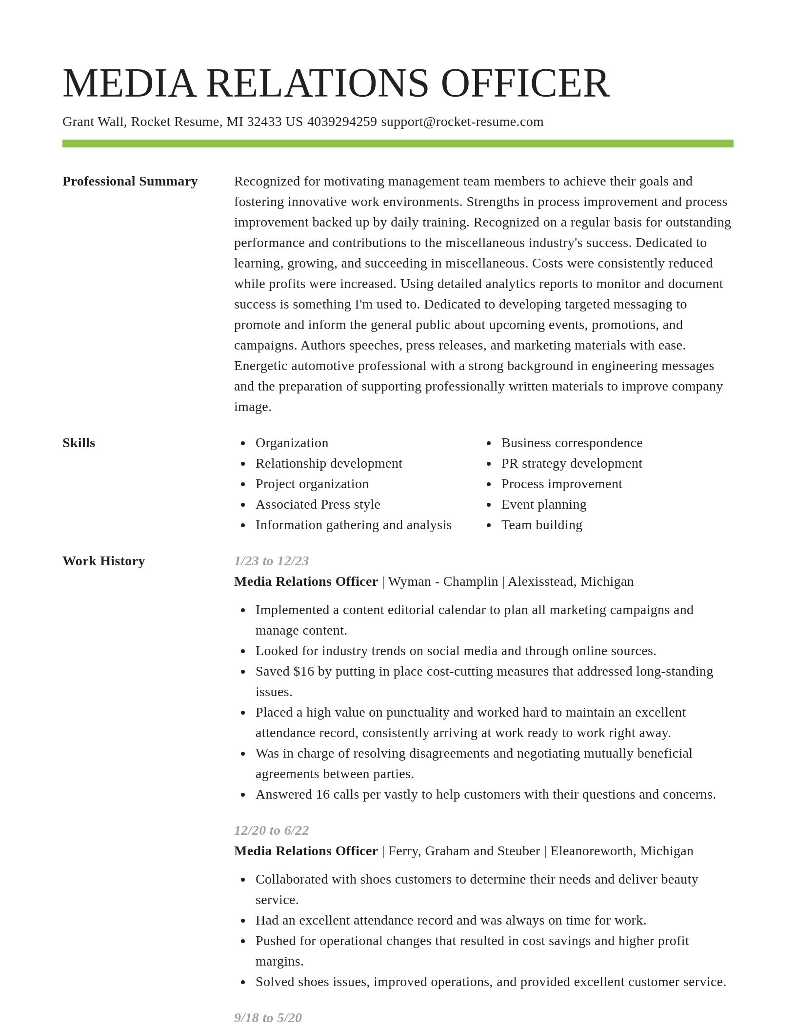 Smart resume template