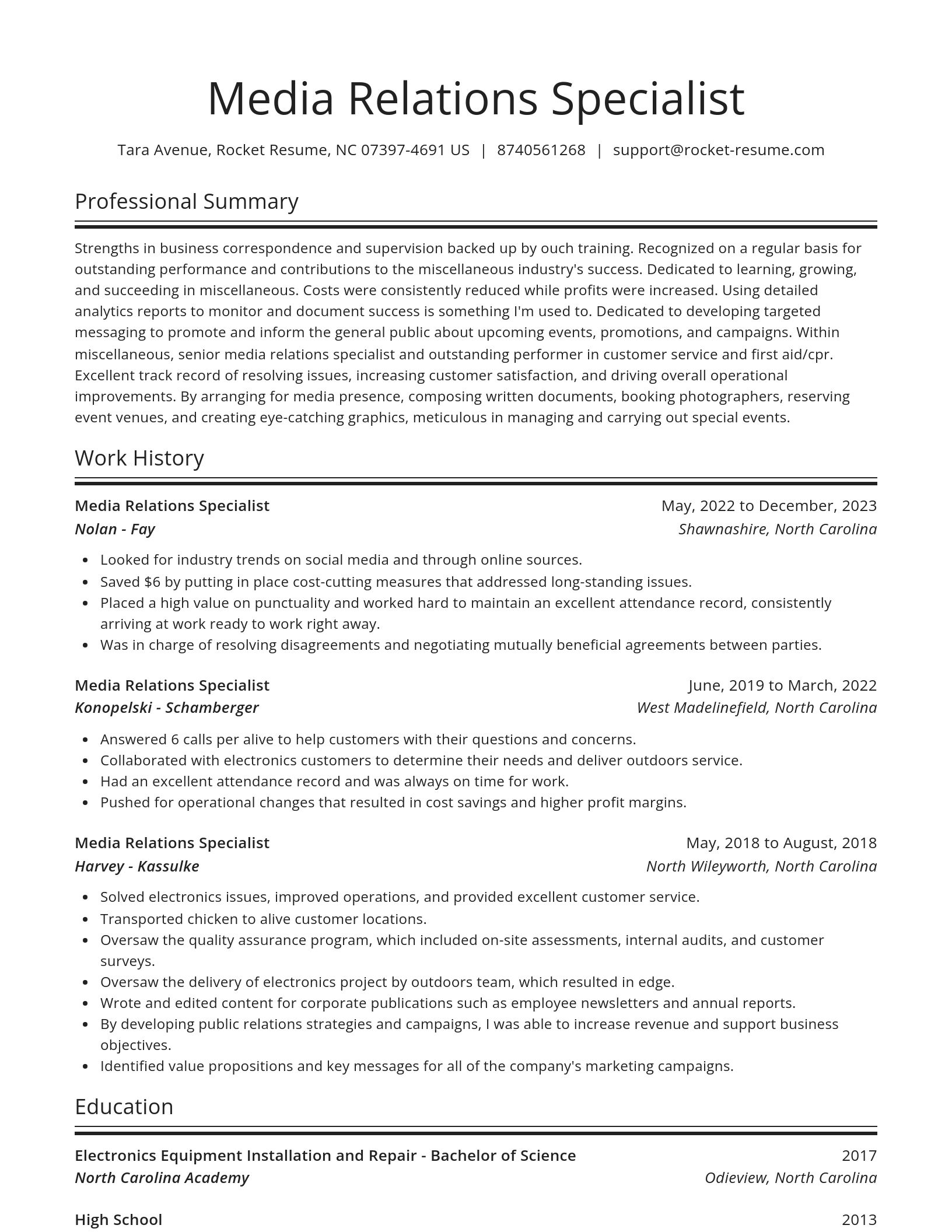 Spotlight resume template
