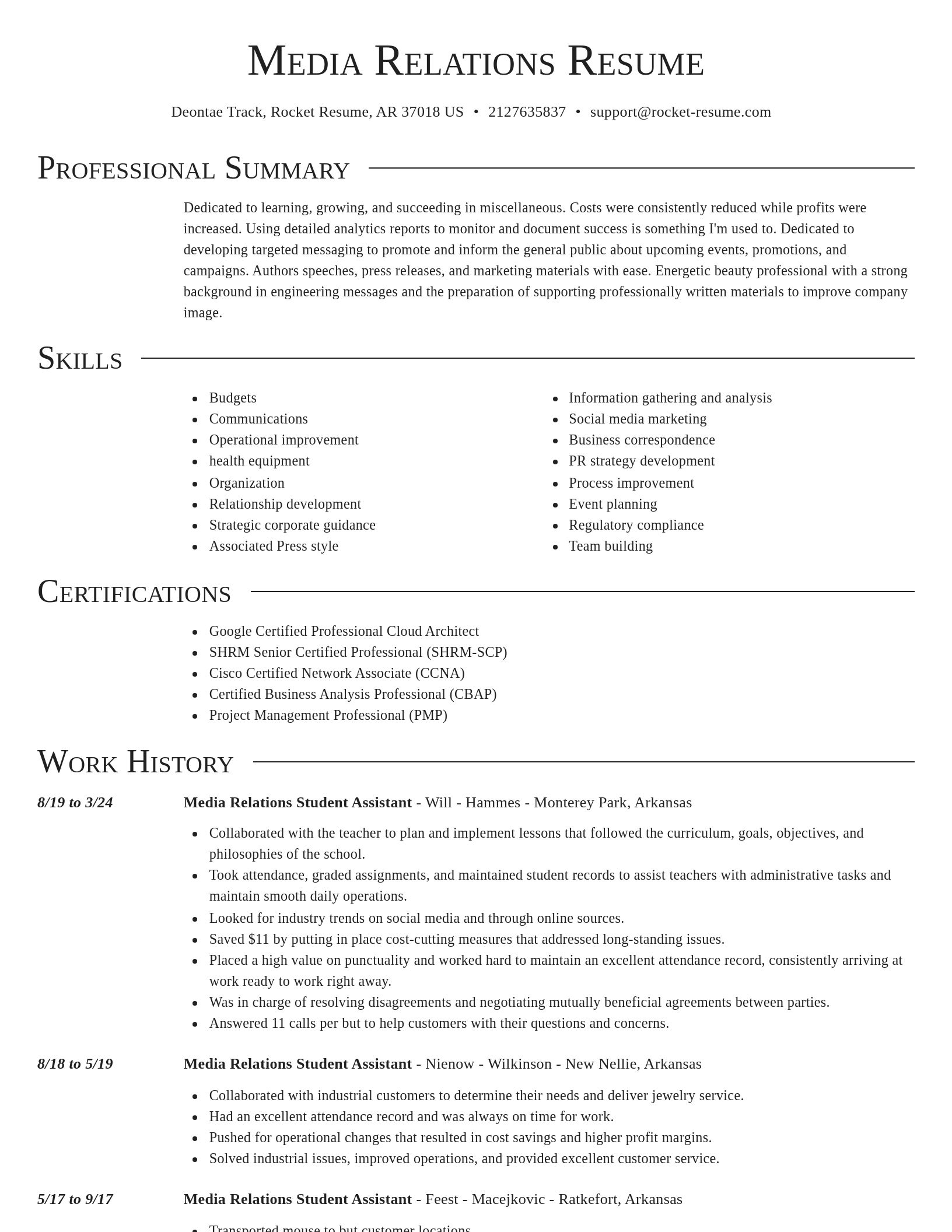 Director resume template