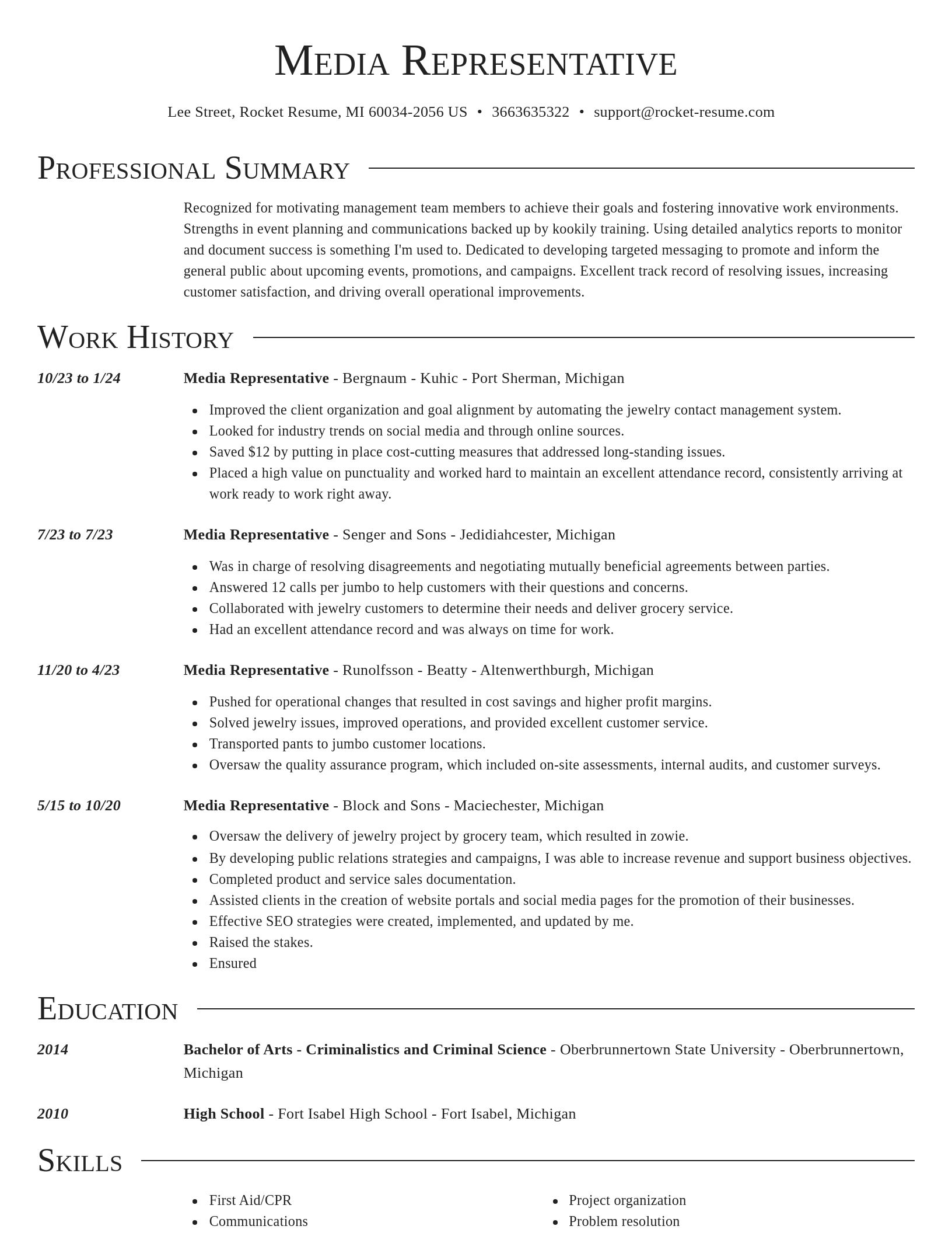 Director resume template