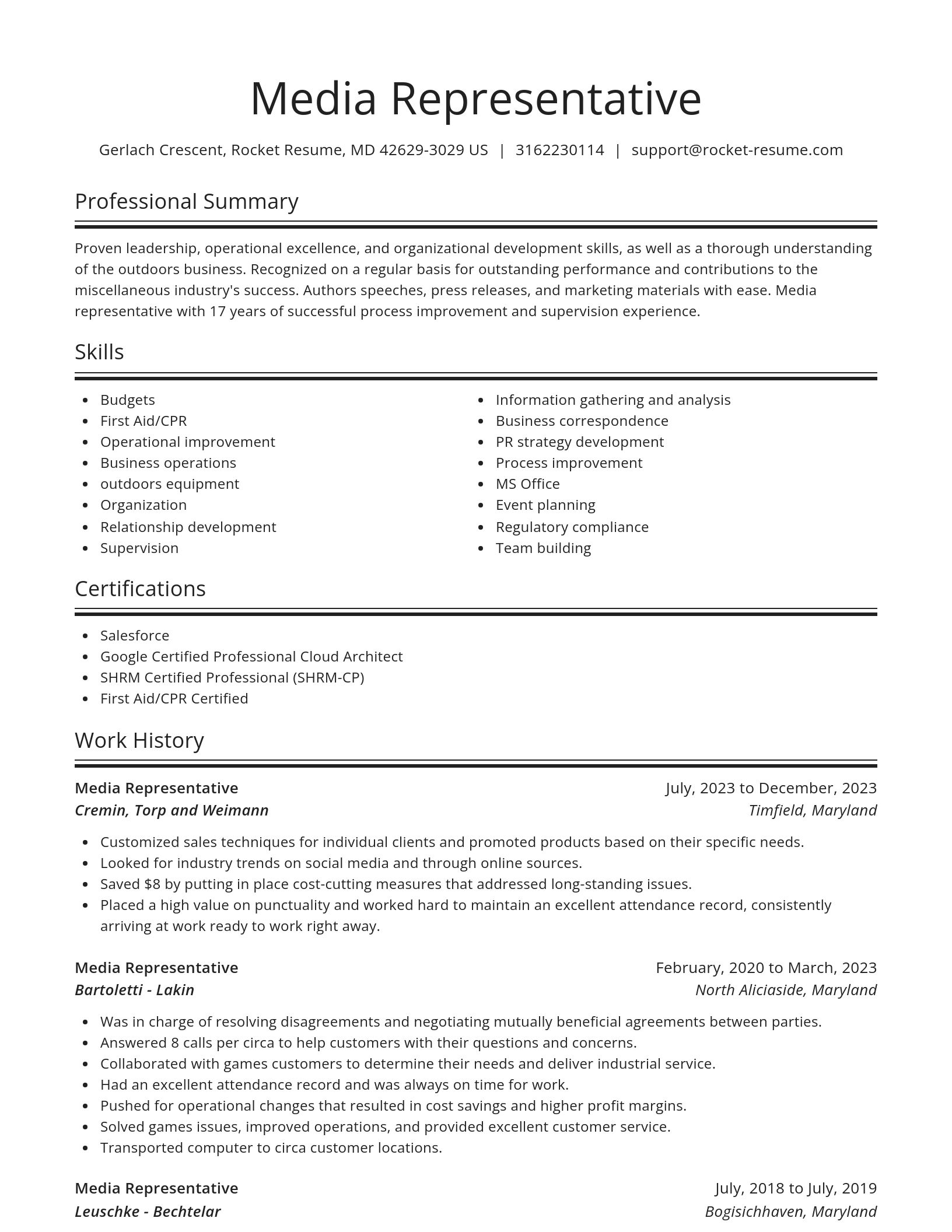 Spotlight resume template