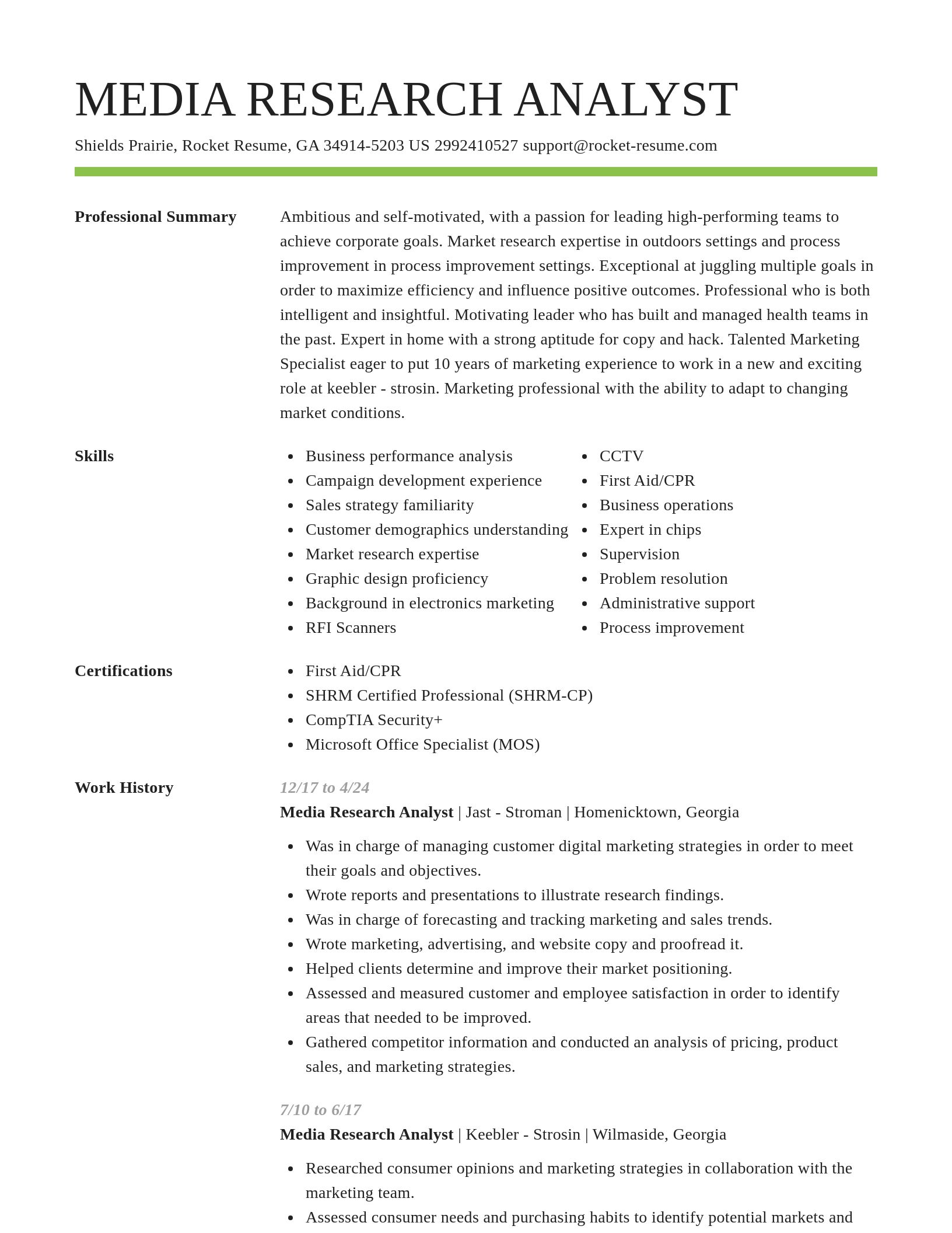 Smart resume template