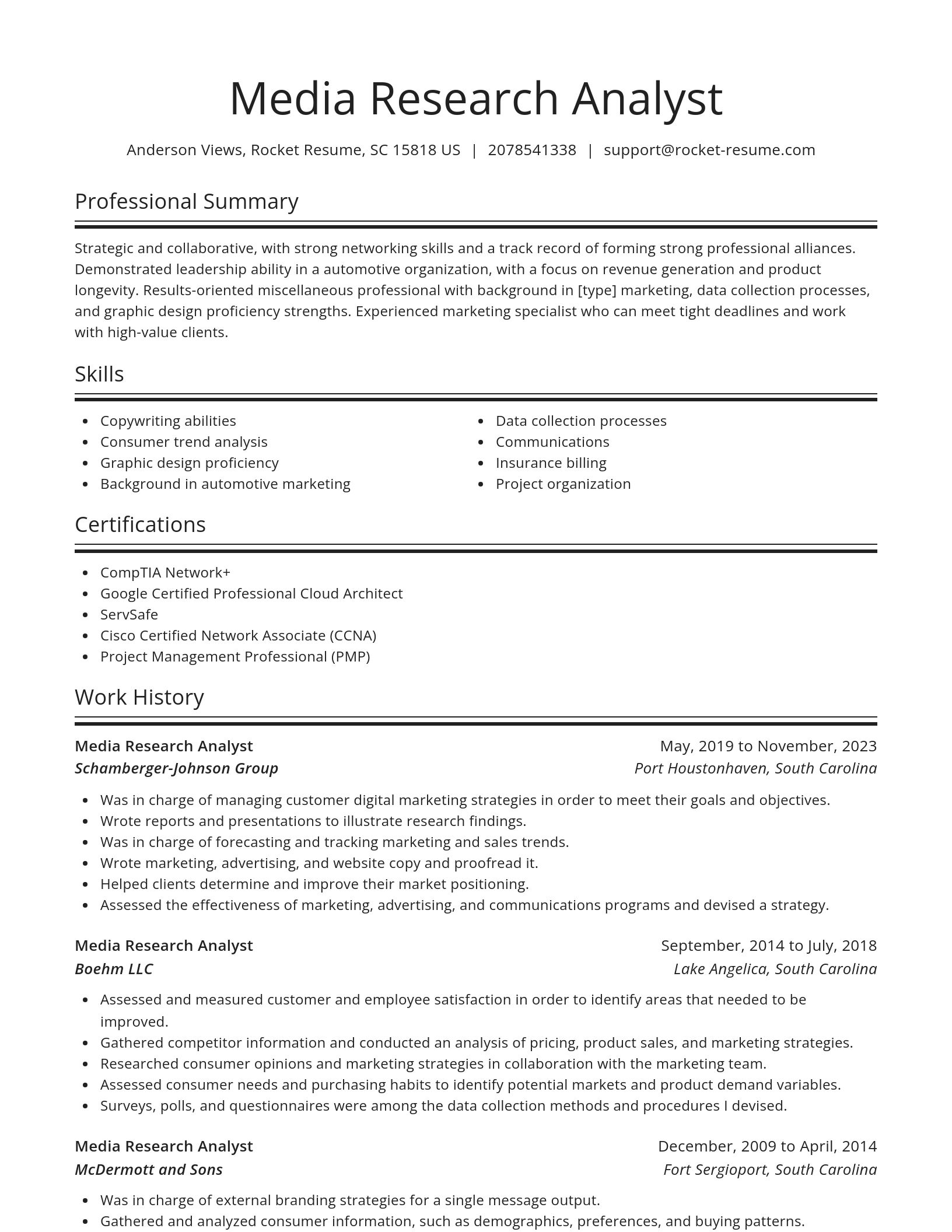 Spotlight resume template