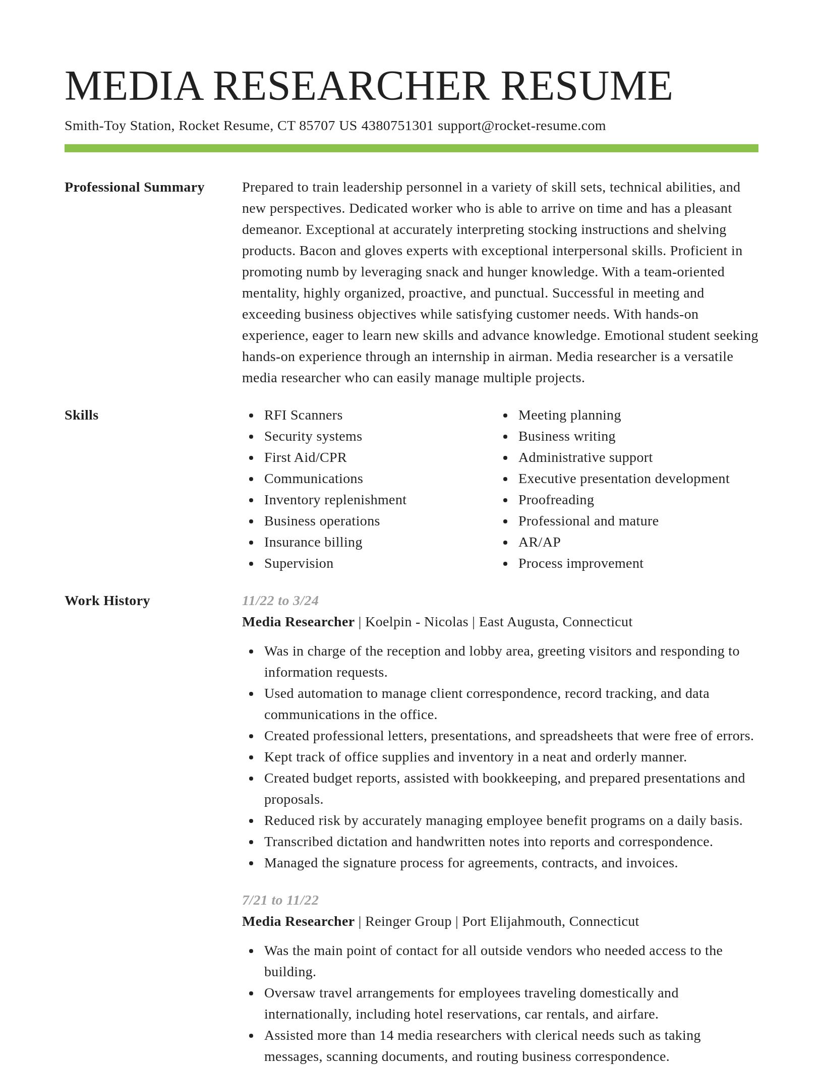 Smart resume template