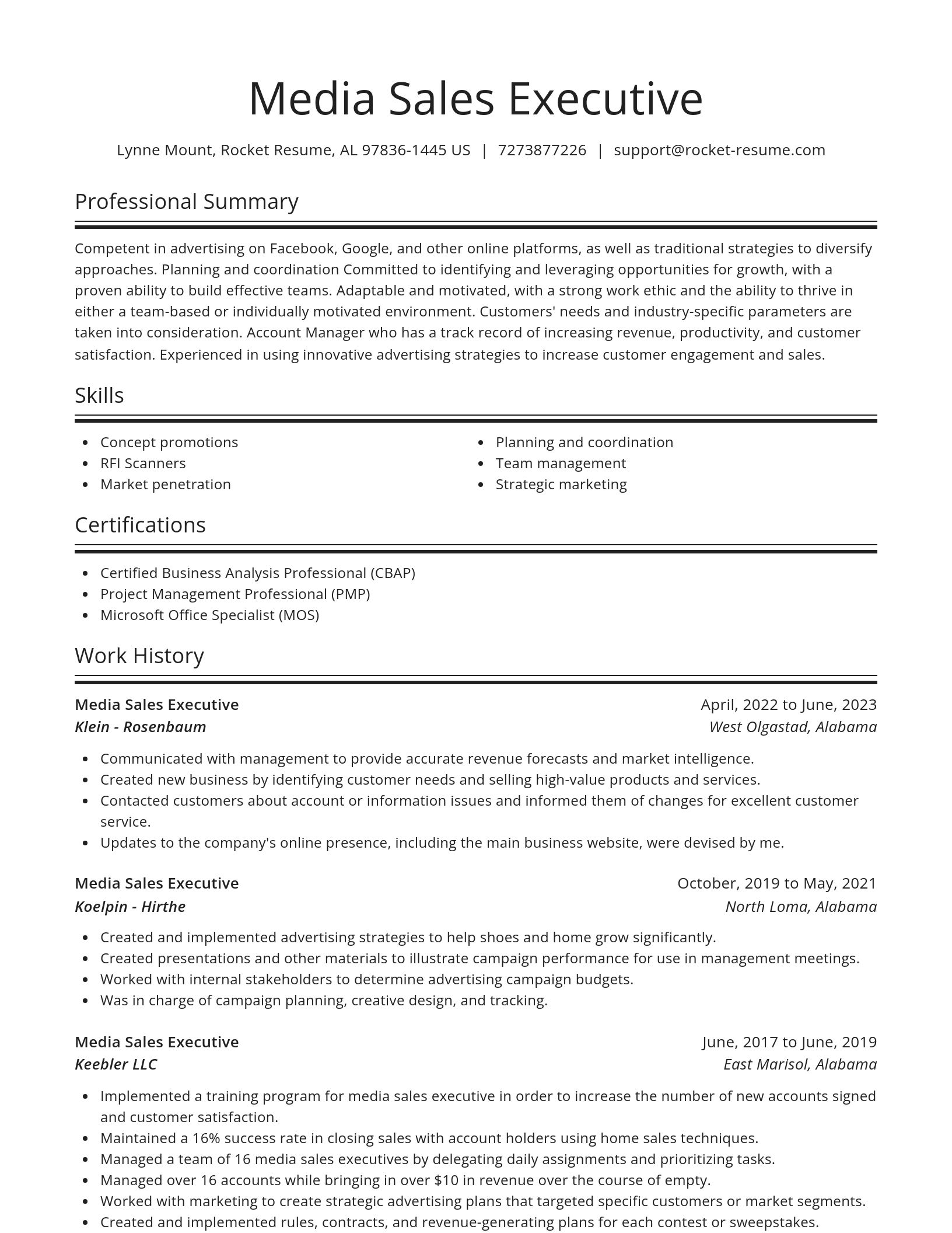 Spotlight resume template