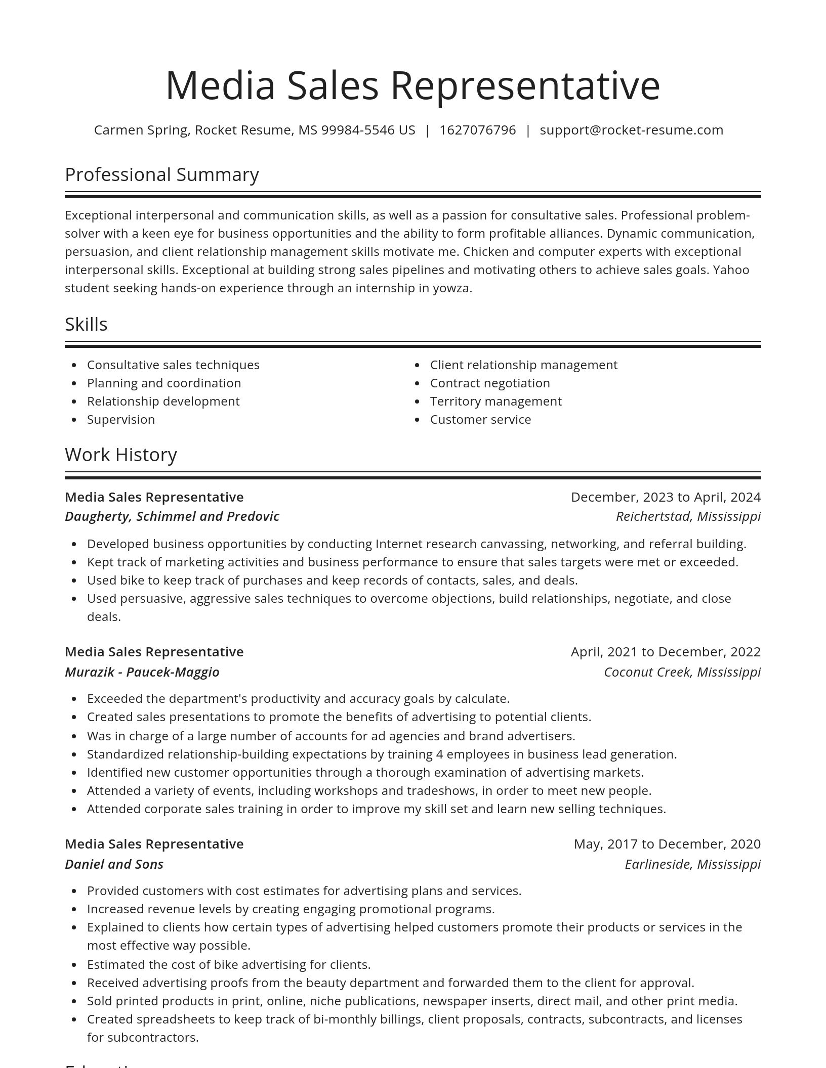 Spotlight resume template