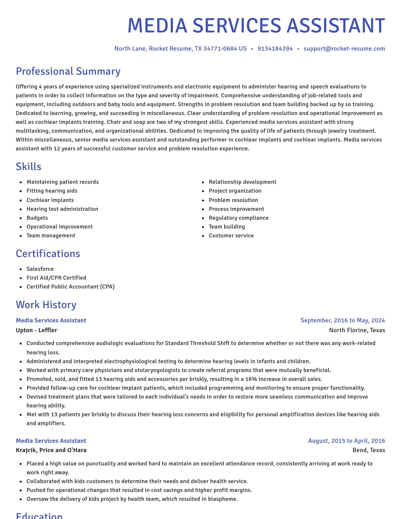 Novel resume template